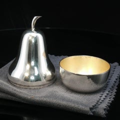 RARE Vintage Tiffany & Co Sterling Silver Pear Pill/Trinket Box Makers 24.5g