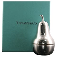 RARE Vintage Tiffany & Co Sterling Silver Pear Pill/Trinket Box Makers 24.5g