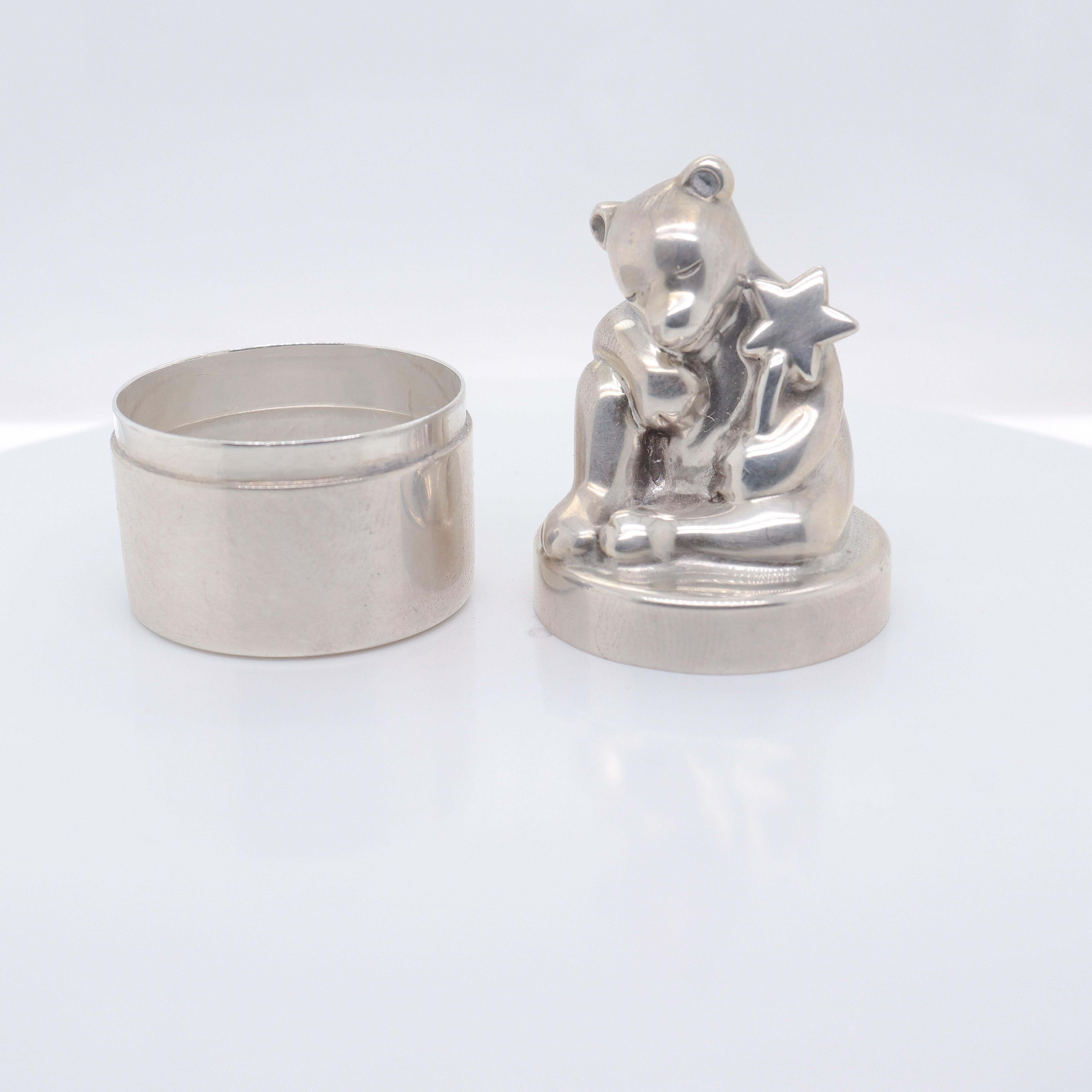 Seltenes Vintage von Tiffany & Co. Fairy Box aus Sterlingsilber mit Schmetterlingsbären 6