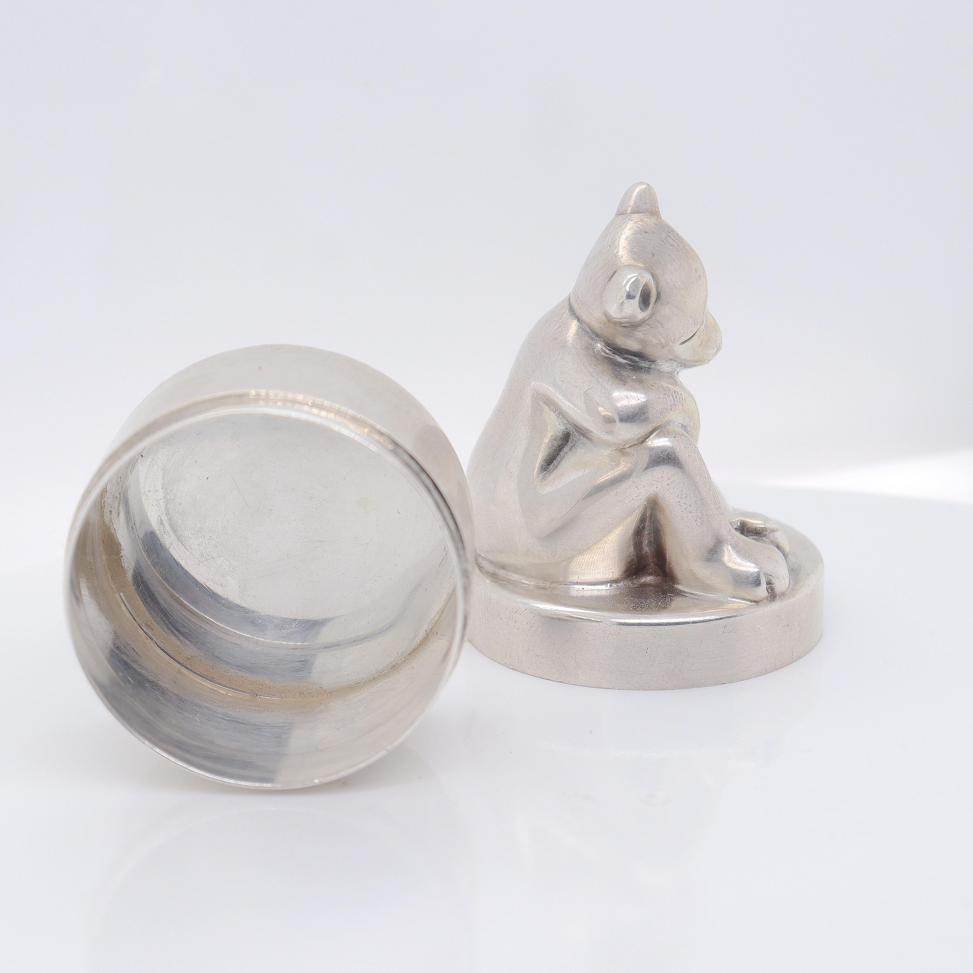Seltenes Vintage von Tiffany & Co. Fairy Box aus Sterlingsilber mit Schmetterlingsbären 2