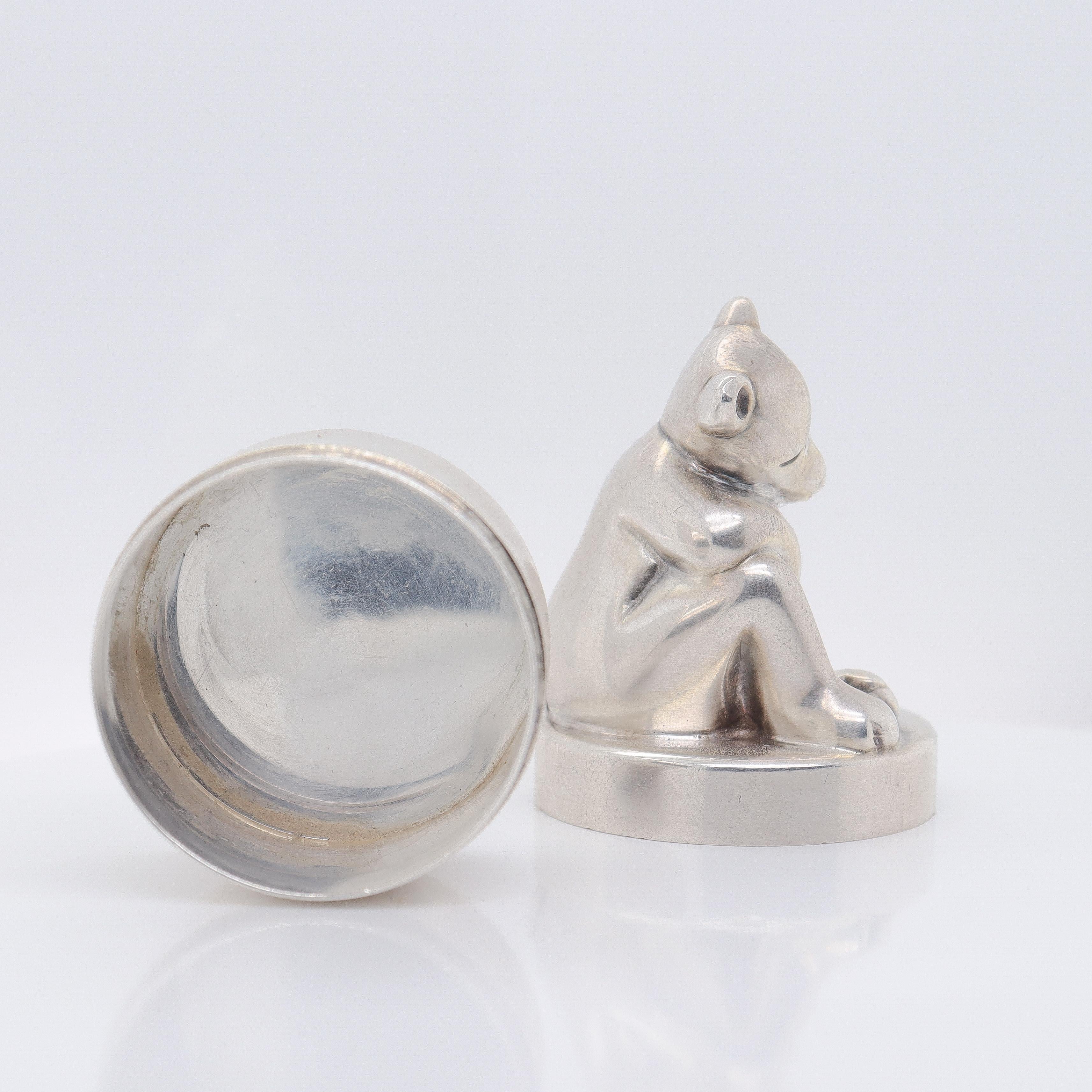 Seltenes Vintage von Tiffany & Co. Fairy Box aus Sterlingsilber mit Schmetterlingsbären 3