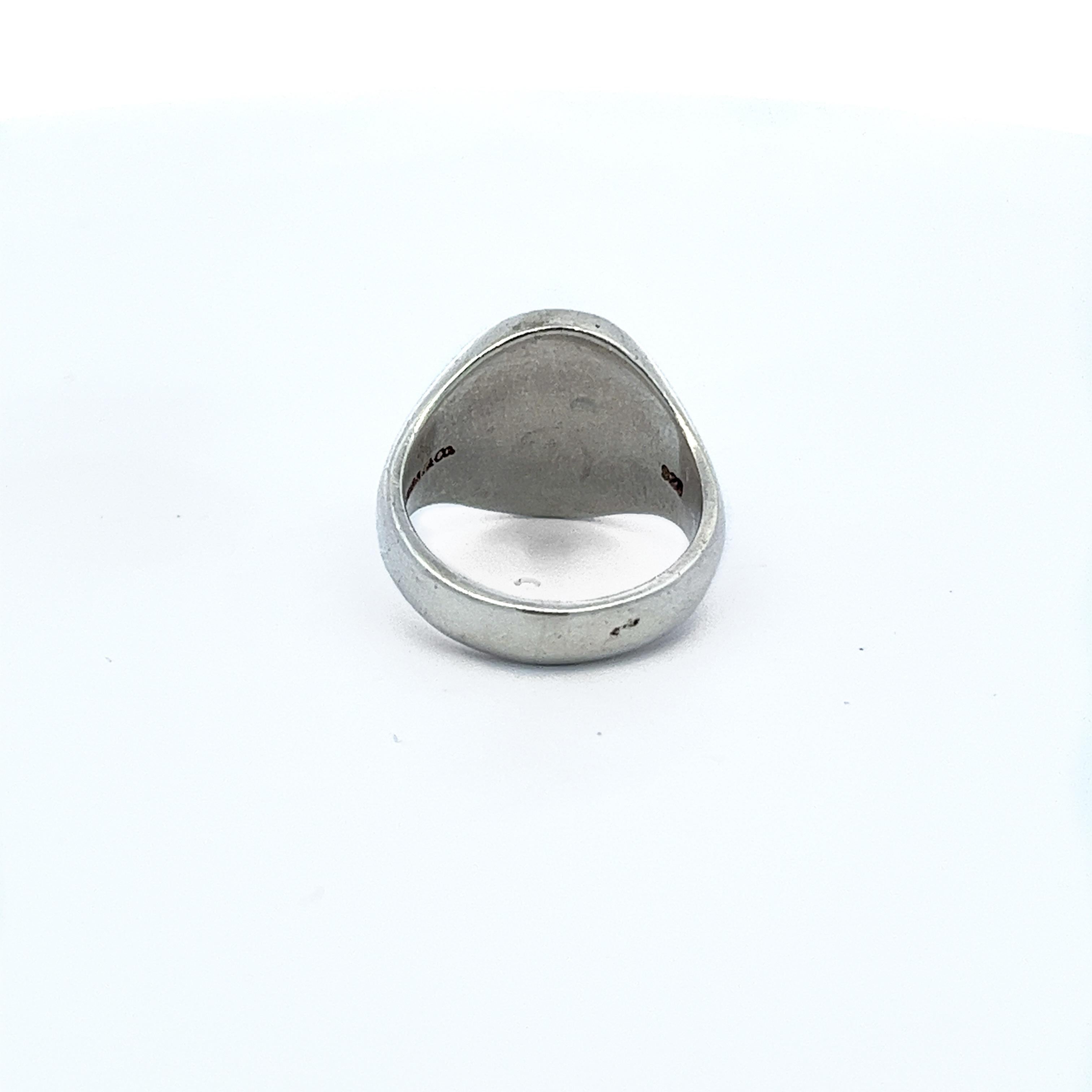 Rare Vintage Tiffany & Co. Unembellished Signet Ring in Sterling Silver, 925 1