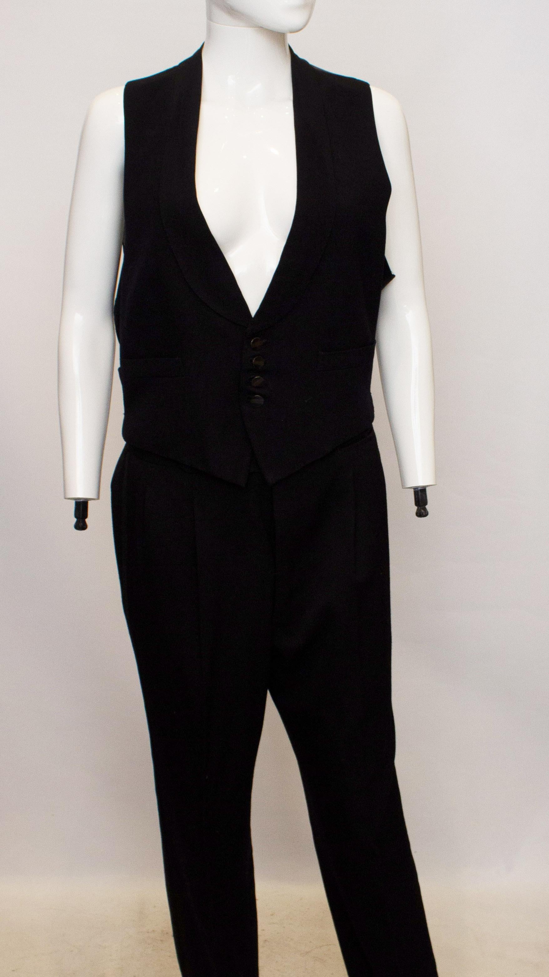 Black Rare Vintage Trousers by A Caraceni made for Karl Lagerfeld