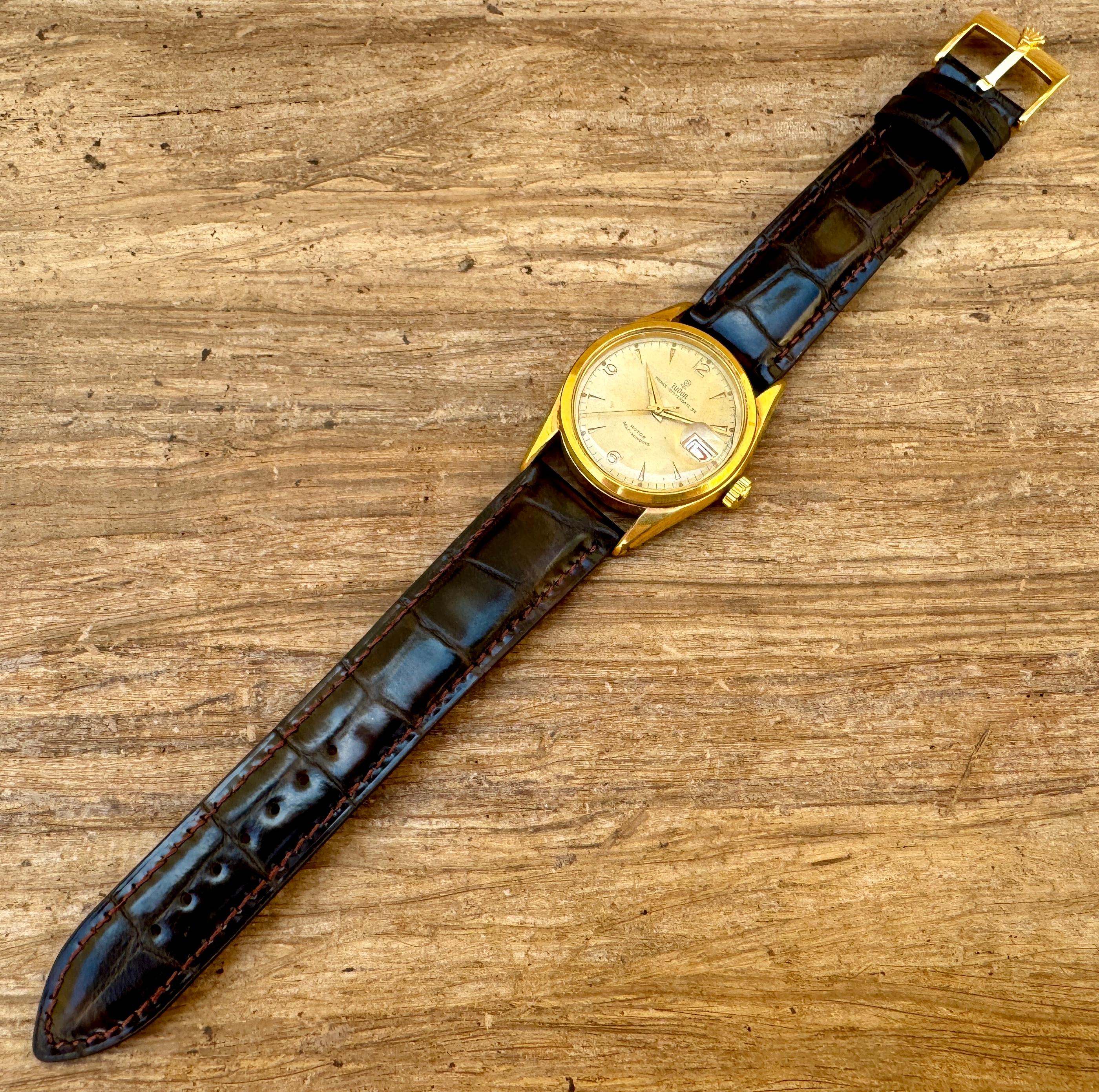 Rare Vintage Tudor Prince Oysterdate Ref 7914 Automatic Gold Capped Watch 6