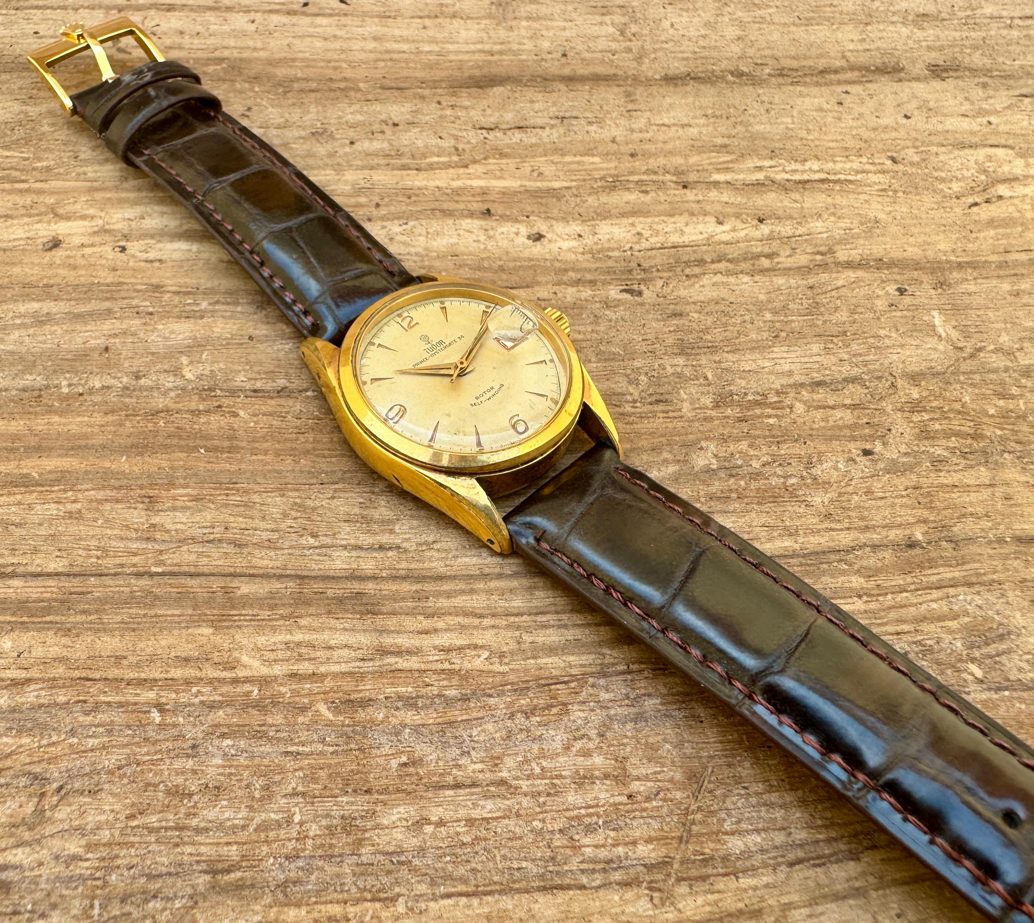 Rare Vintage Tudor Prince Oysterdate Ref 7914 Automatic Gold Capped Watch 9