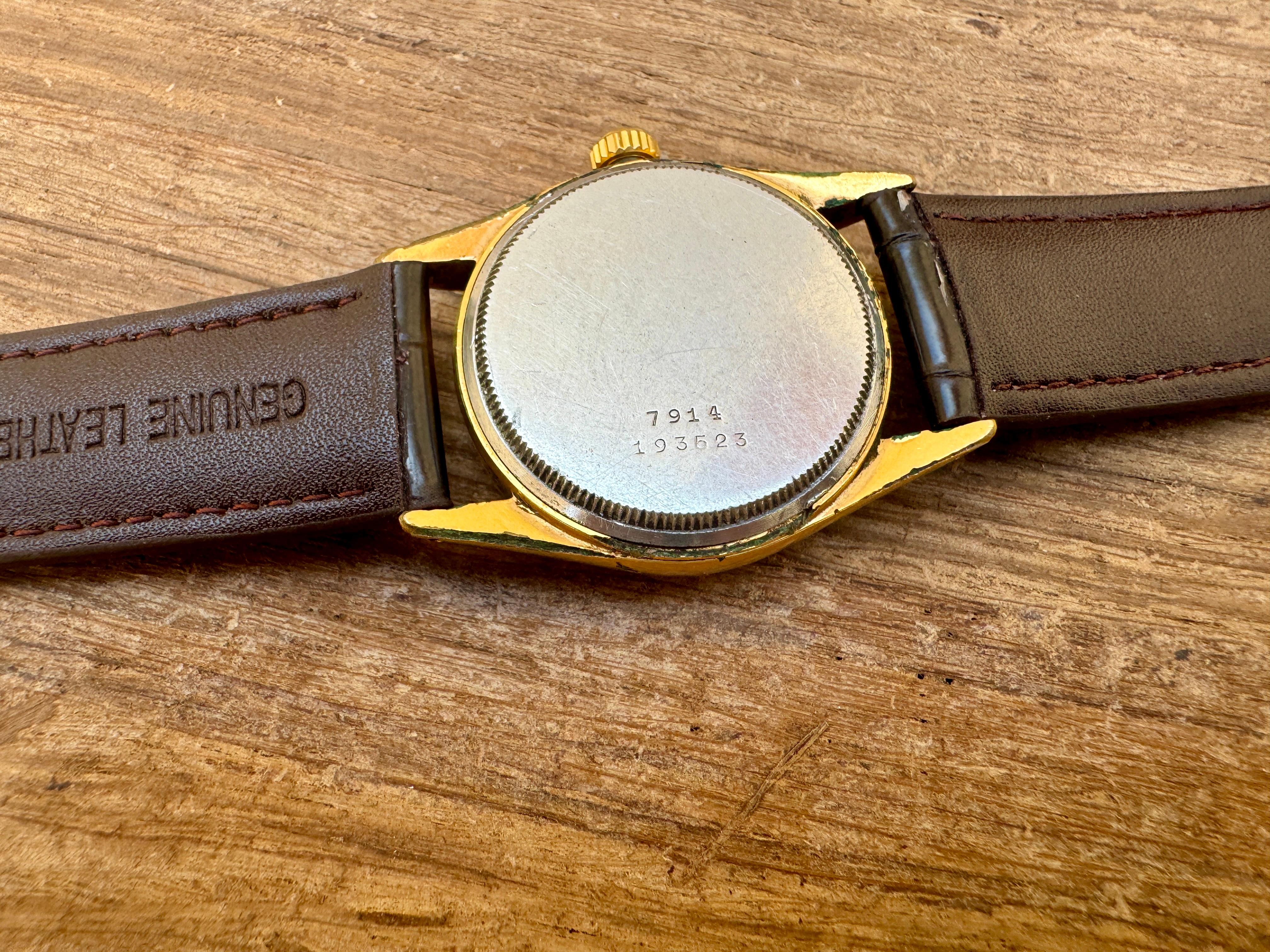 Rare Vintage Tudor Prince Oysterdate Ref 7914 Automatic Gold Capped Watch 10