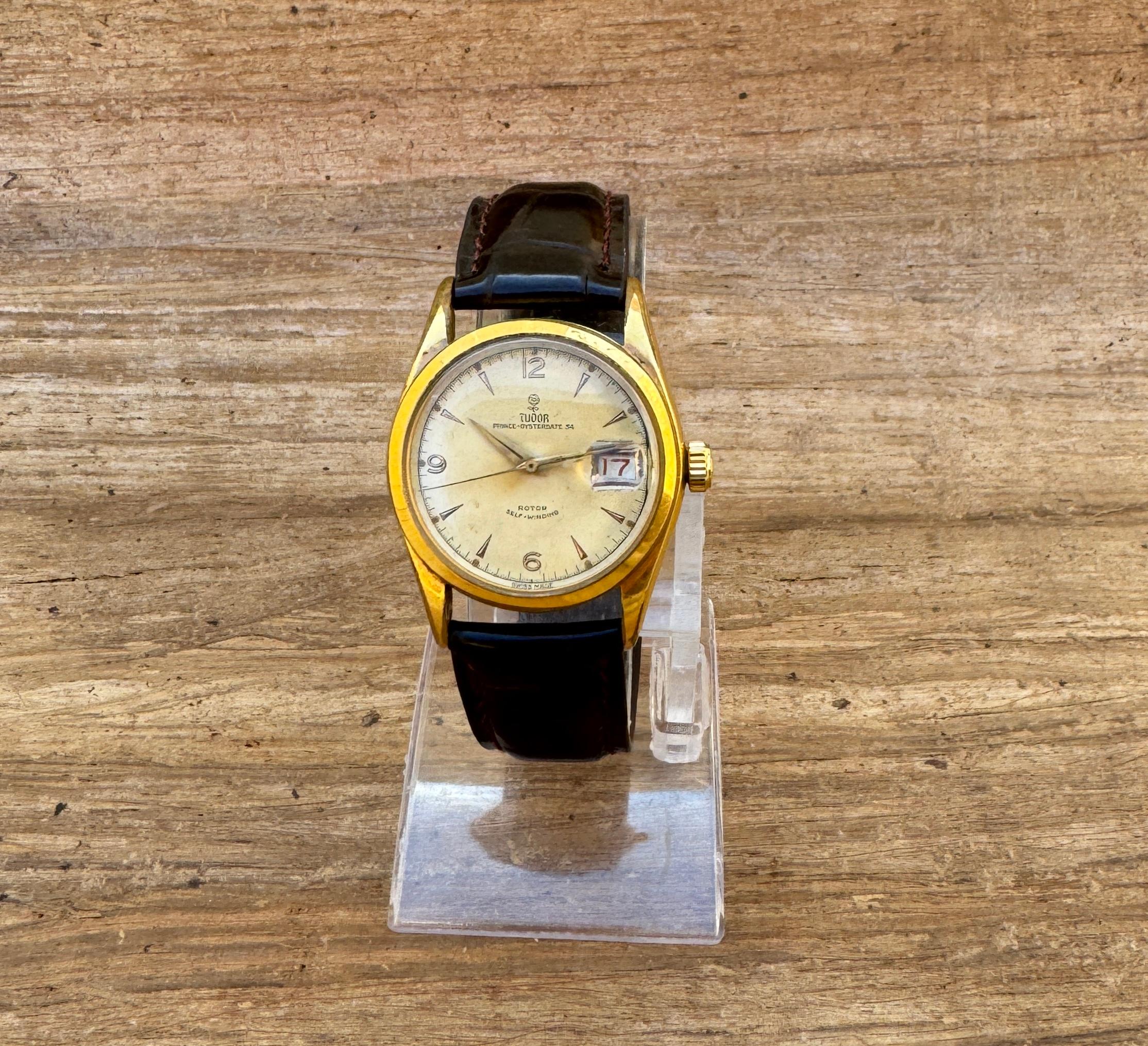 Men's Rare Vintage Tudor Prince Oysterdate Ref 7914 Automatic Gold Capped Watch