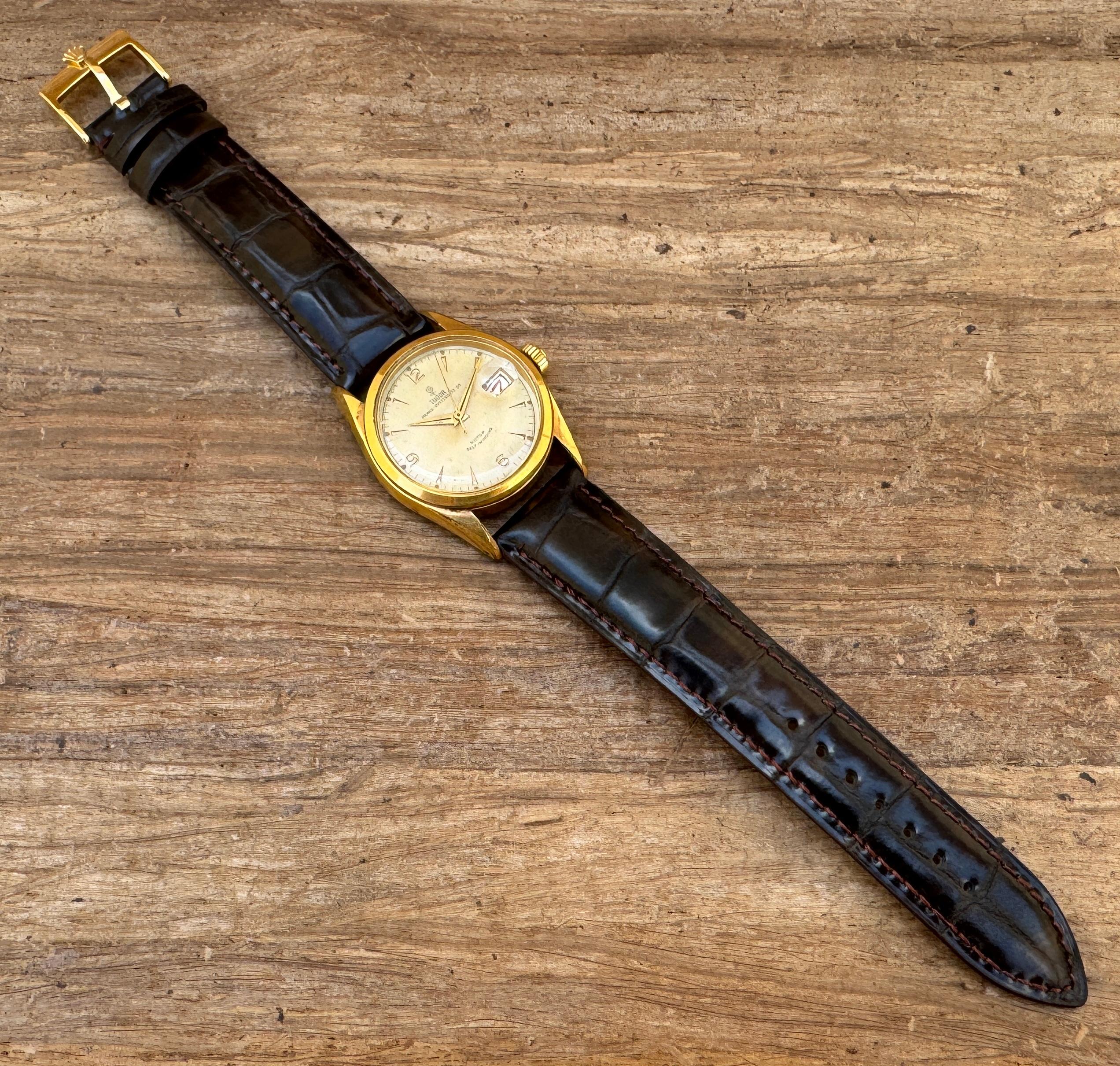 Rare Vintage Tudor Prince Oysterdate Ref 7914 Automatic Gold Capped Watch 3
