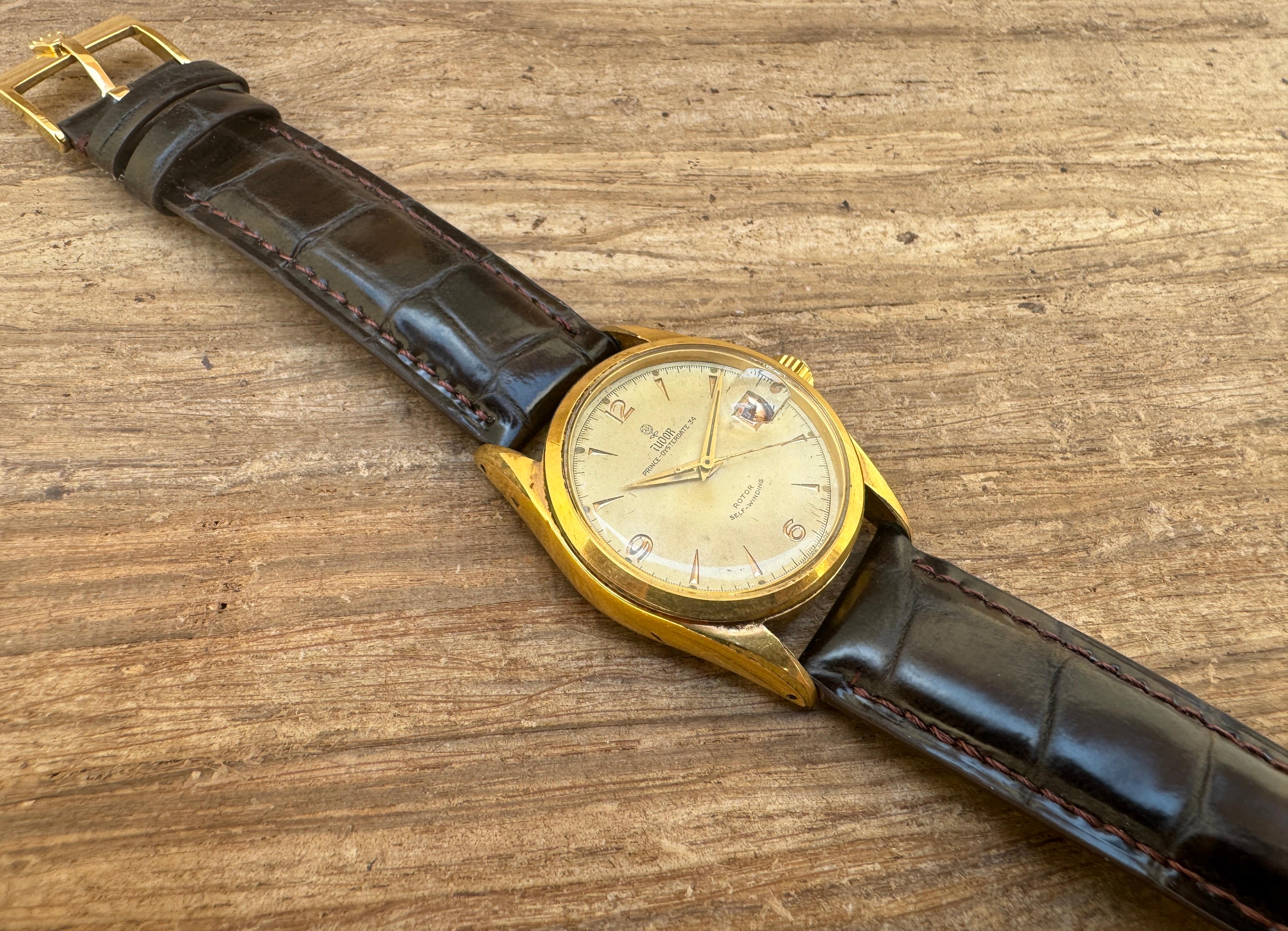 Rare Vintage Tudor Prince Oysterdate Ref 7914 Automatic Gold Capped Watch 4