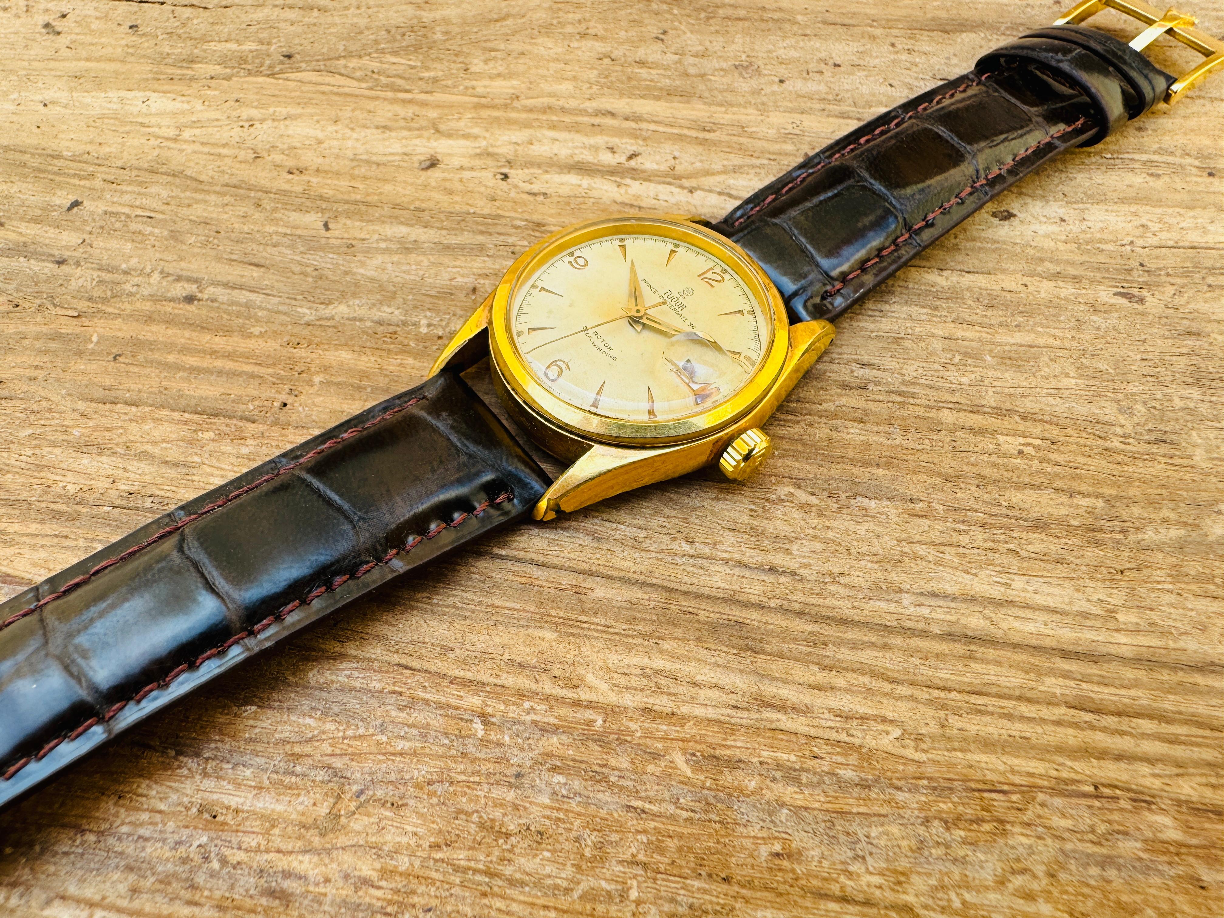 Rare Vintage Tudor Prince Oysterdate Ref 7914 Automatic Gold Capped Watch 5