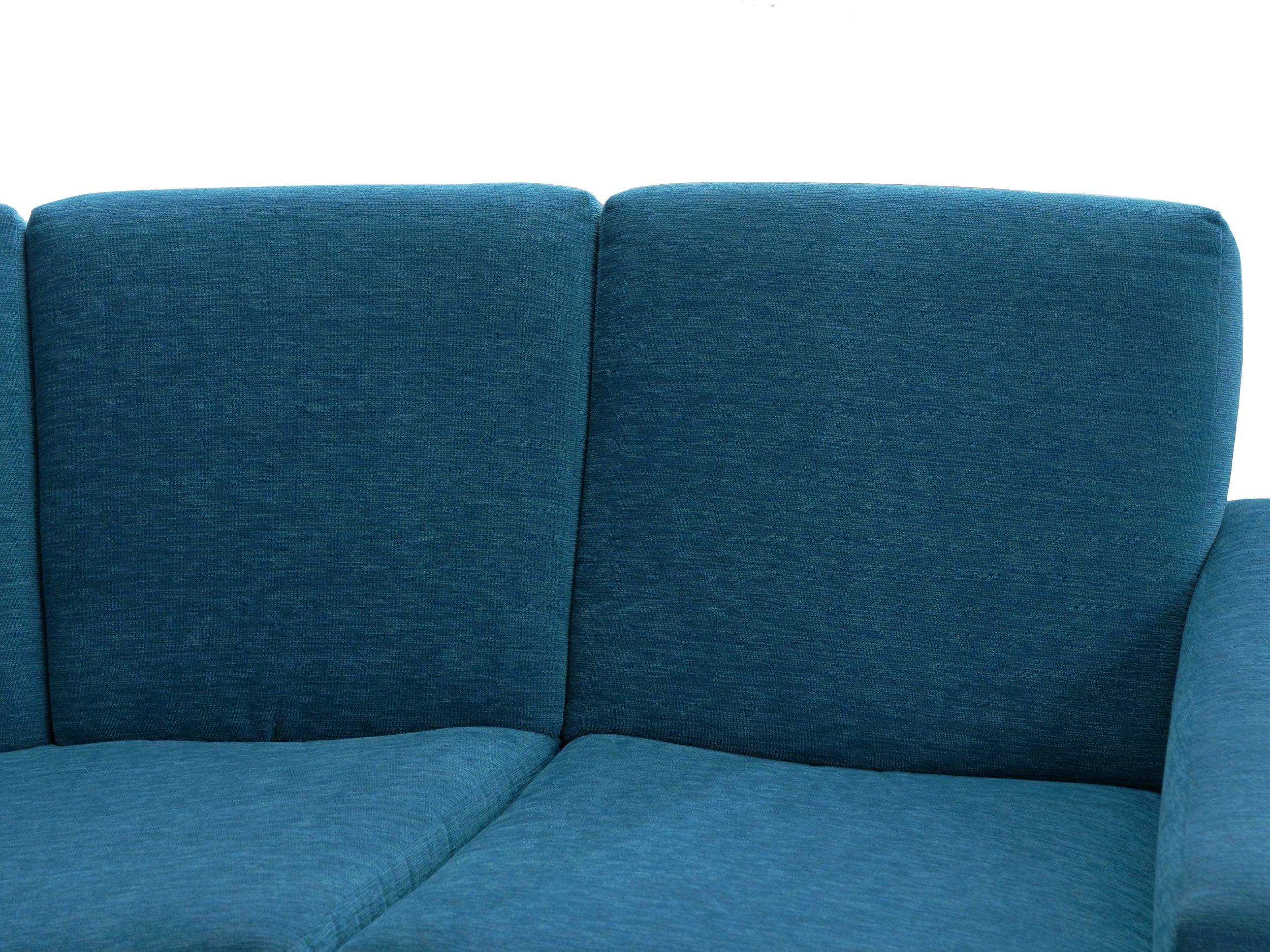 20th Century Rare Vintage Two-Part Blue Upholstered Model L-10 Curved Sofa by Pierre Guariche
