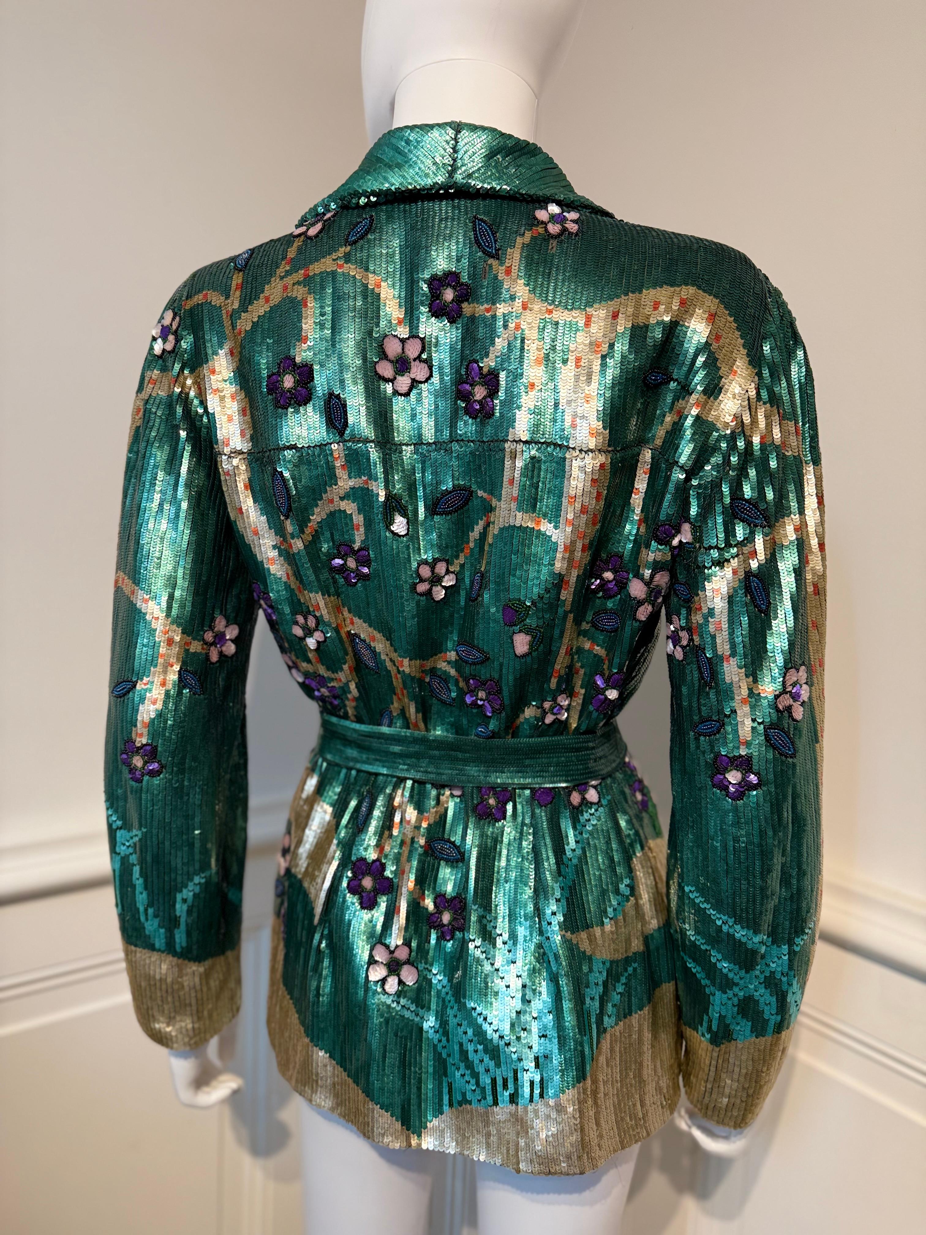 Seltene Vintage Valentino Garavani AW 1993 Runway Abend bestickte Jacke im Angebot 2