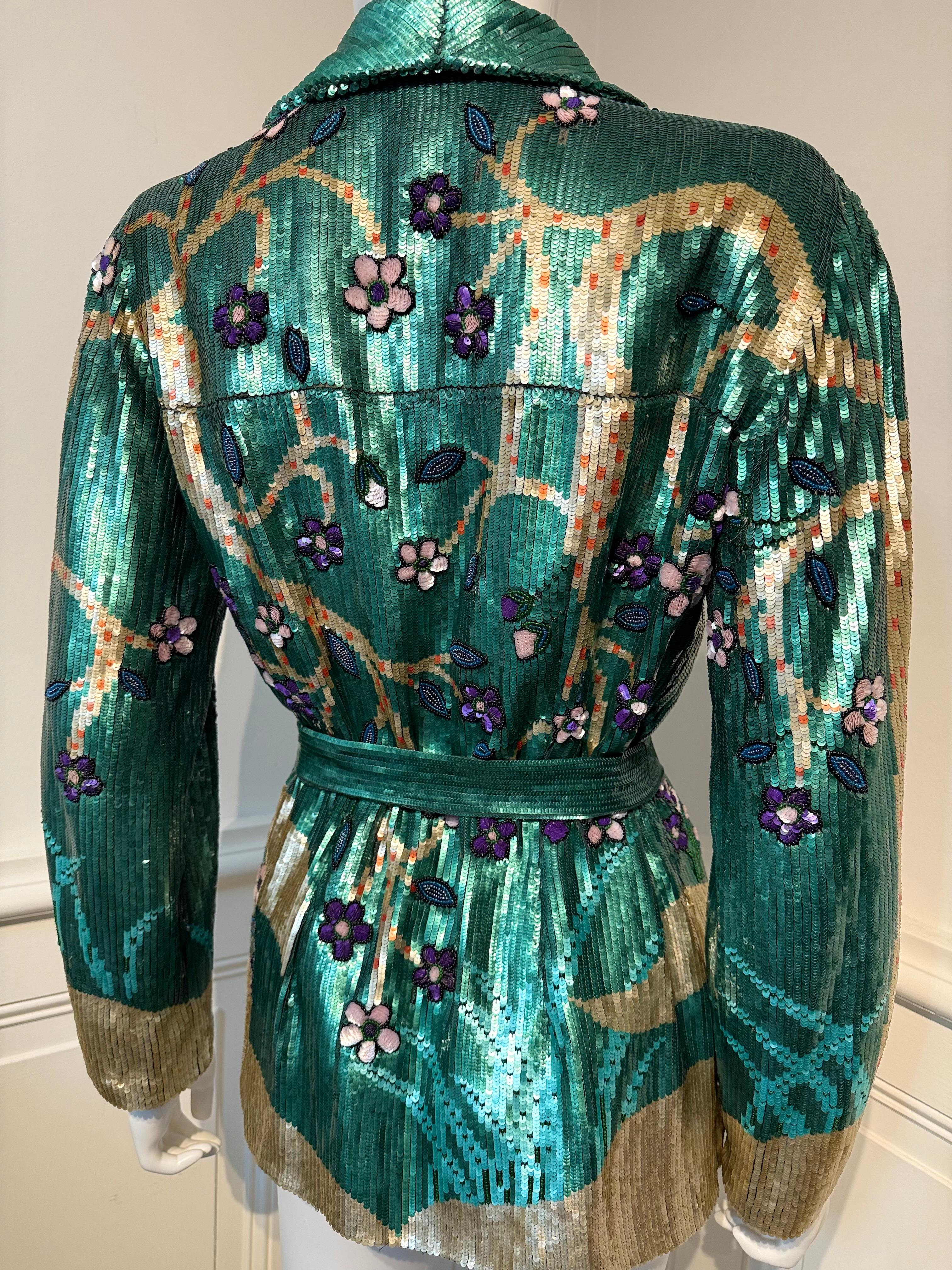 Seltene Vintage Valentino Garavani AW 1993 Runway Abend bestickte Jacke im Angebot 3