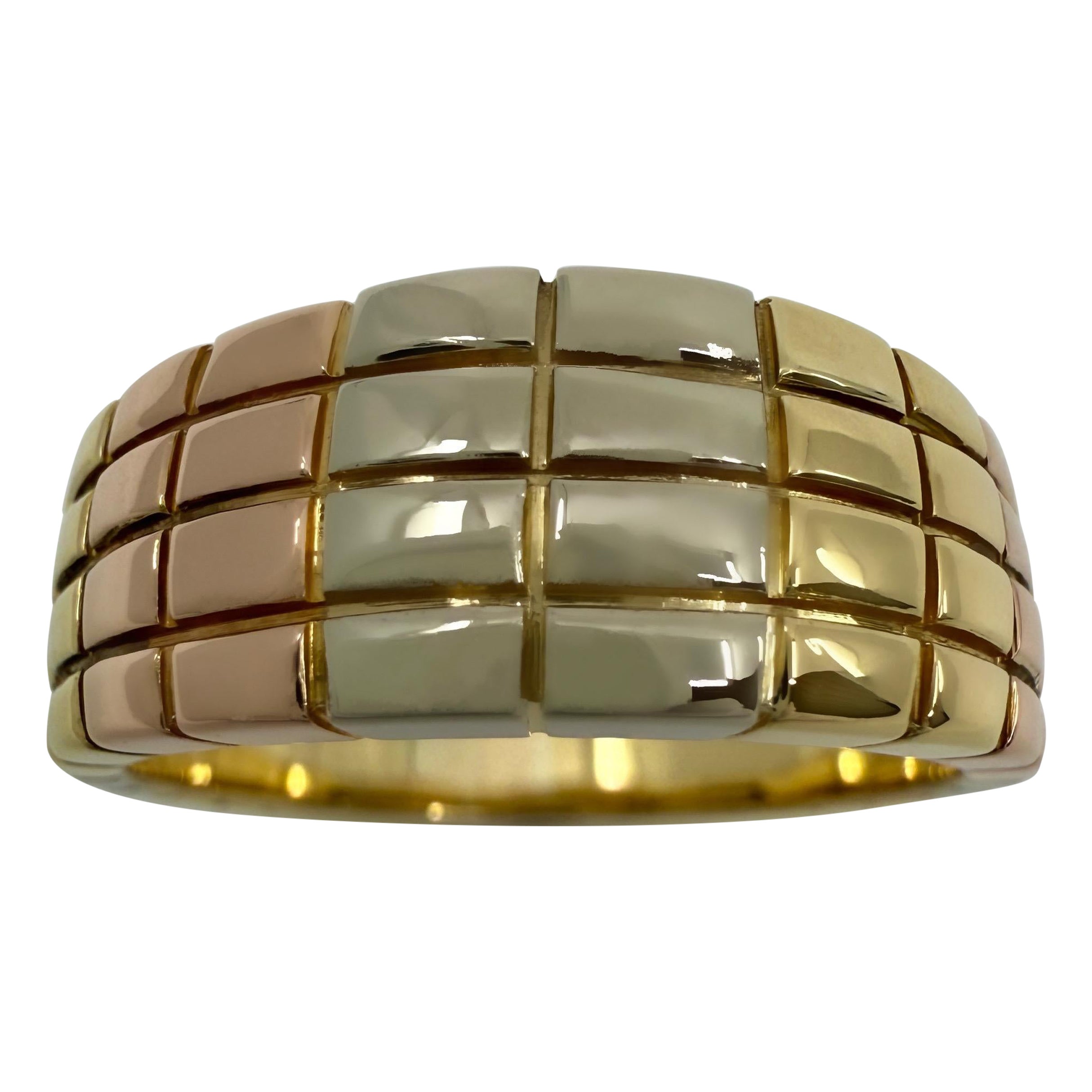 Raro anello d'epoca Van Cleef & Arpels in oro 18 carati multicolore con fascia fantasia