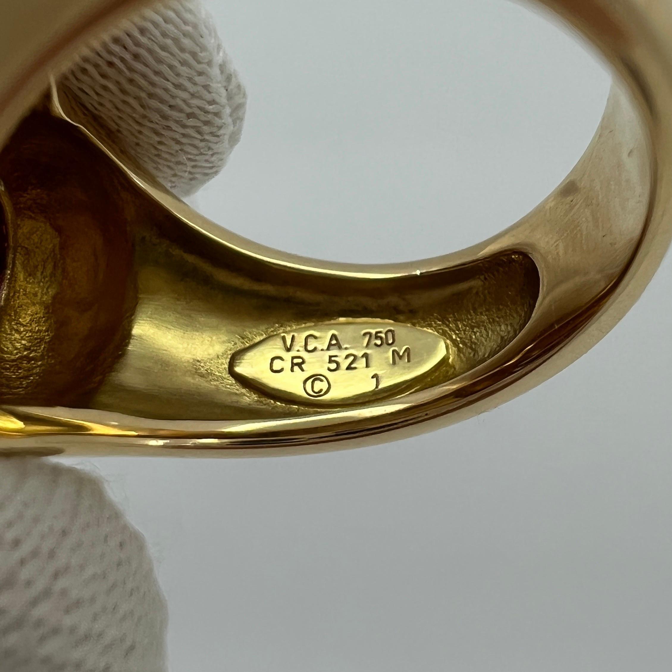 Van Cleef & Arpels Bague vintage rare en forme de cœur en or jaune 18 carats avec améthyste, avec boîte 9