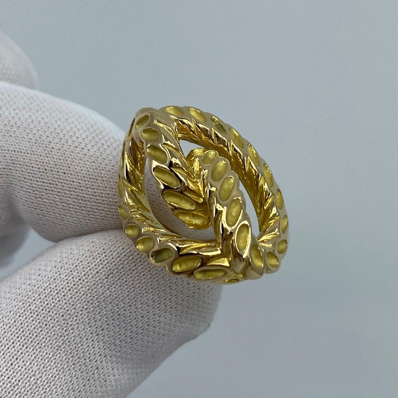 Rare Vintage Van Cleef & Arpels 18k Yellow Gold Braid Rope Motif Ring with Box For Sale 6
