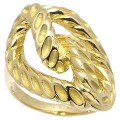 Raro anello vintage Van Cleef & Arpels in oro giallo 18 carati con motivo a treccia e scatola