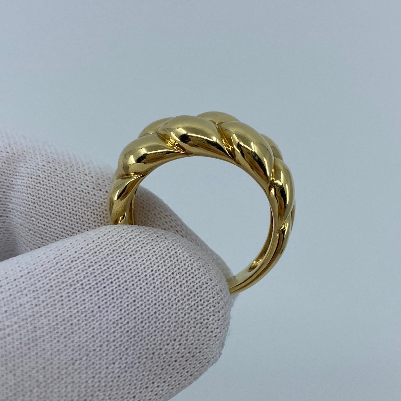 Rare Vintage Van Cleef & Arpels 18k Yellow Gold Braid Rope Ring with Box 2