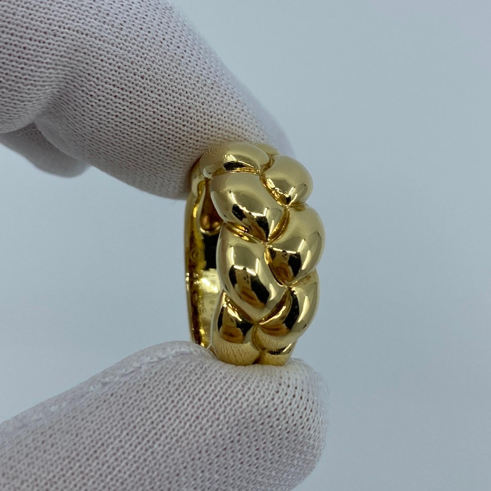 Rare Vintage Van Cleef & Arpels 18k Yellow Gold Braid Rope Ring with Box 5