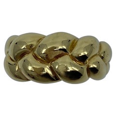 Rare Vintage Van Cleef 
Arpels 18k Yellow Gold Braid Rope Ring with Box