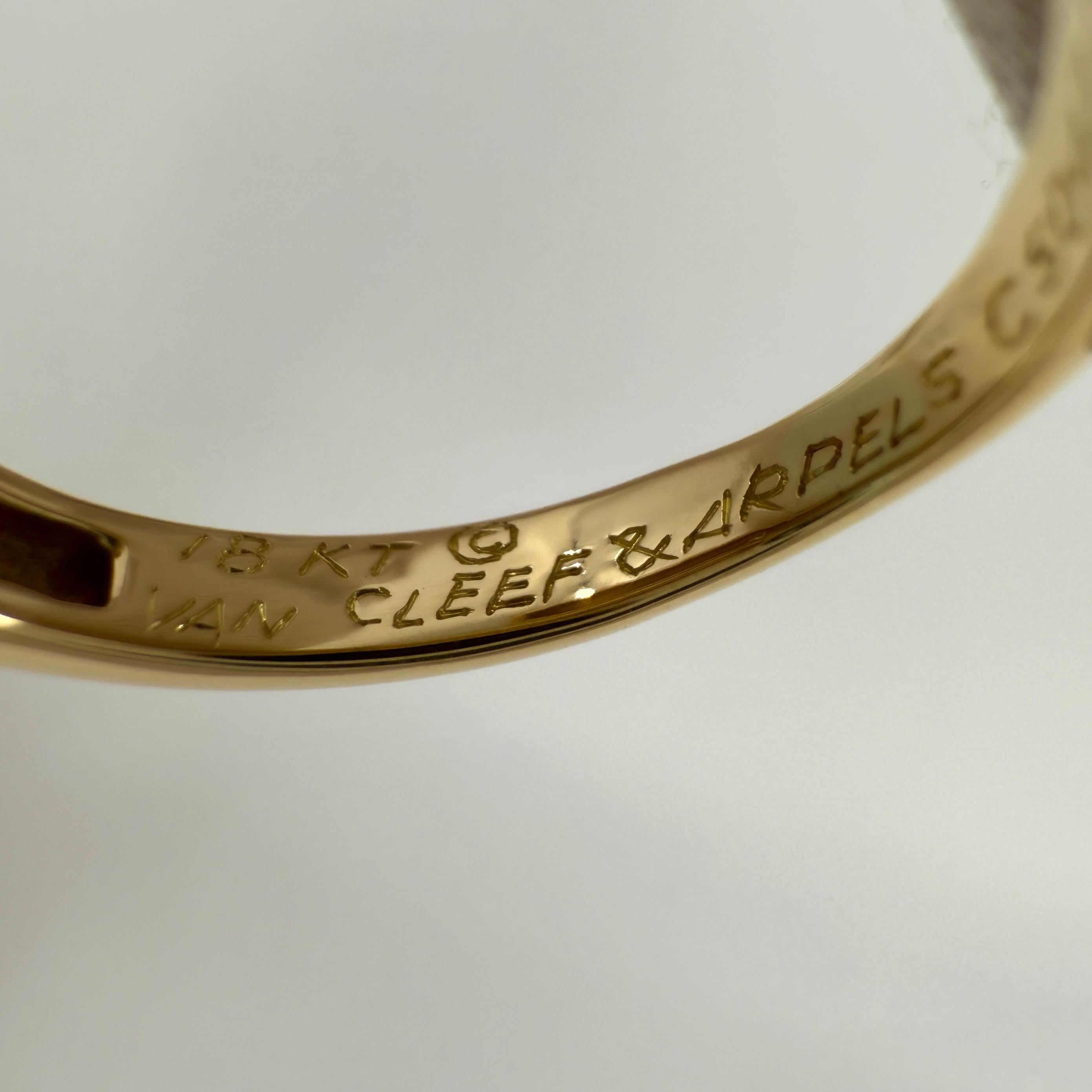 Rare Vintage Van Cleef & Arpels 18k Yellow Gold Bypass Fancy Band Split Ring 2