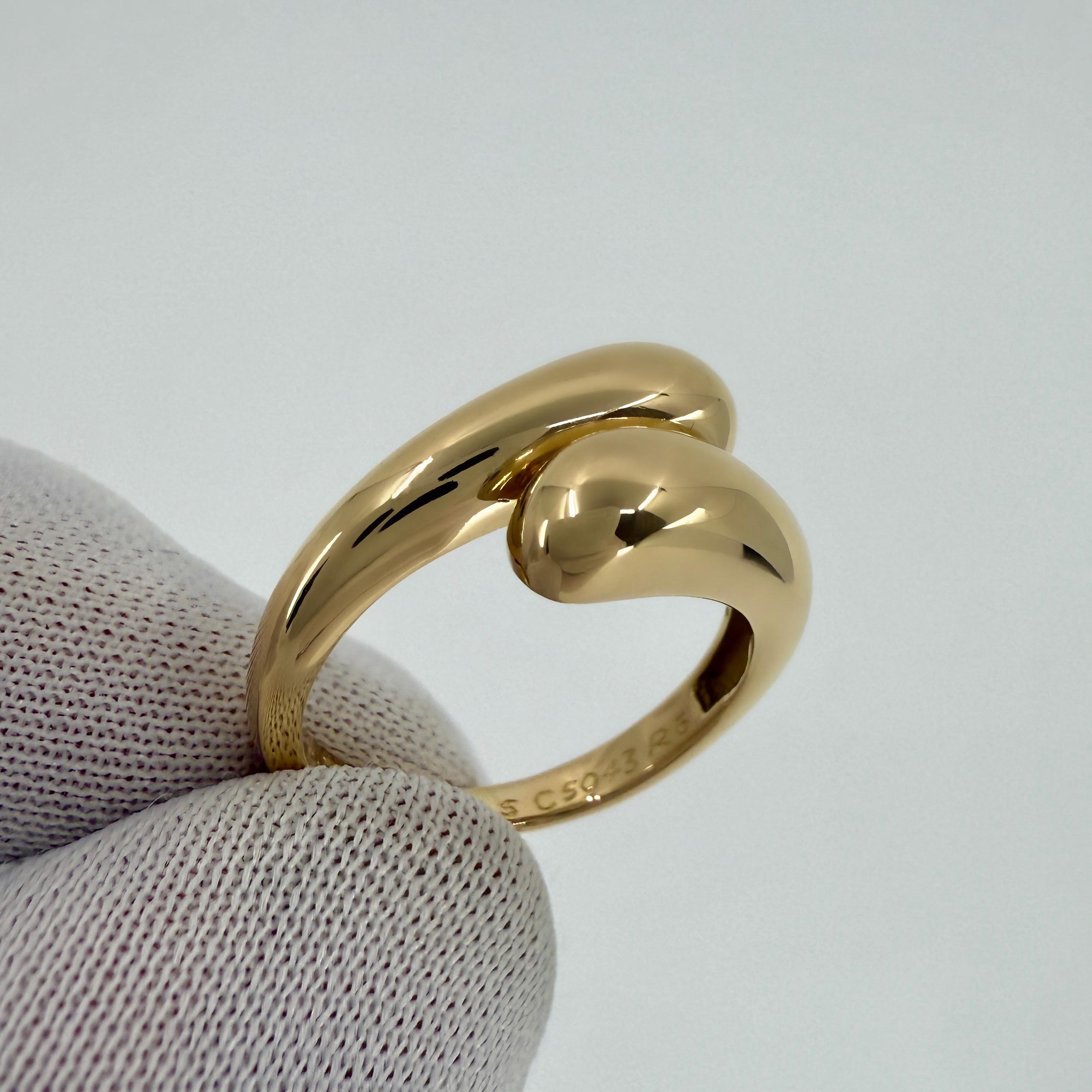 Rare Vintage Van Cleef & Arpels 18k Yellow Gold Bypass Fancy Band Split Ring 5