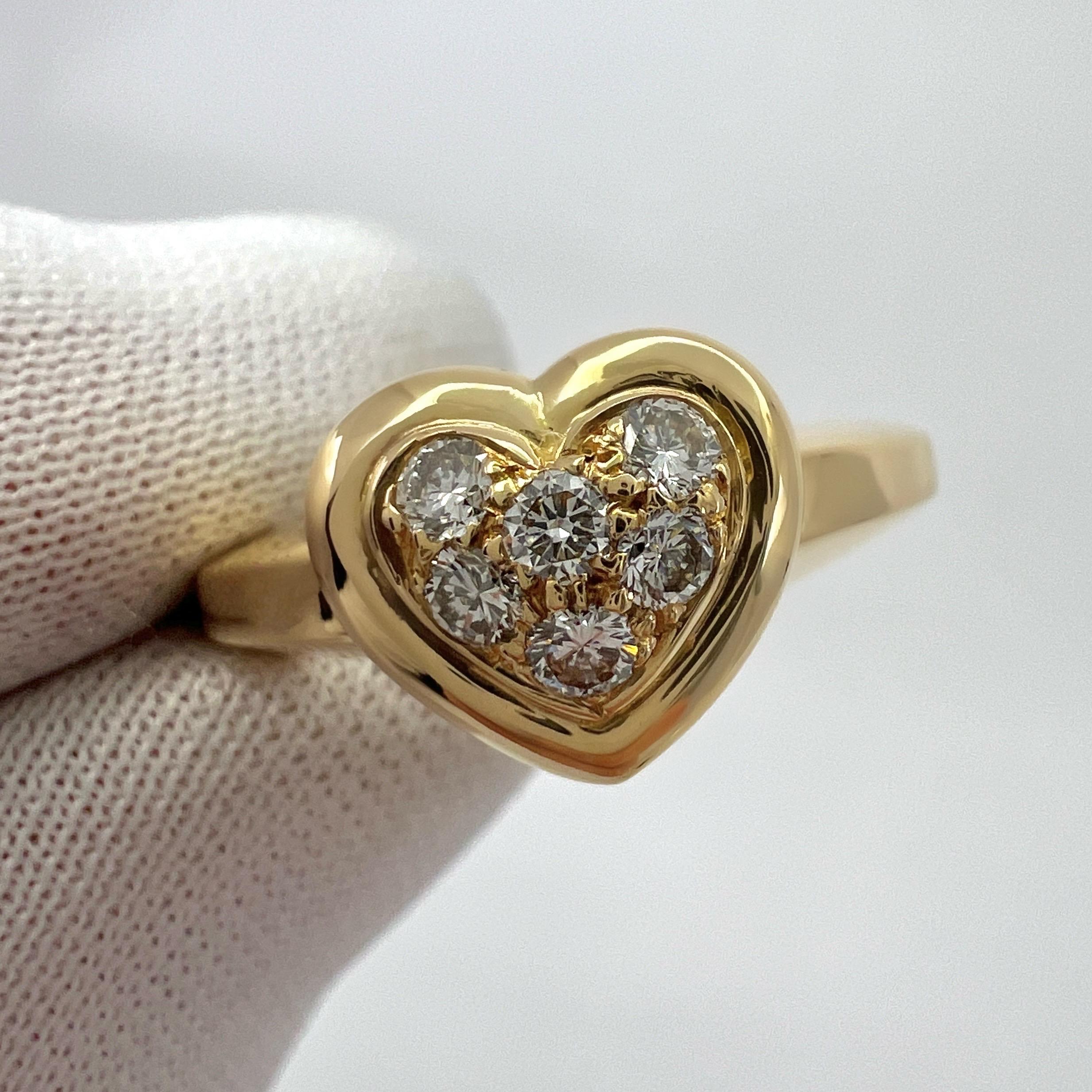 Very Rare Vintage Van Cleef & Arpels 18k Yellow Gold Diamond Heart Ring AND Pendant.

A unique and rare piece by Van Cleef & Arpels. A diamond set heart that measures 9mm x 10.2mm across. Set with x6 round brilliant cut natural diamonds. These have