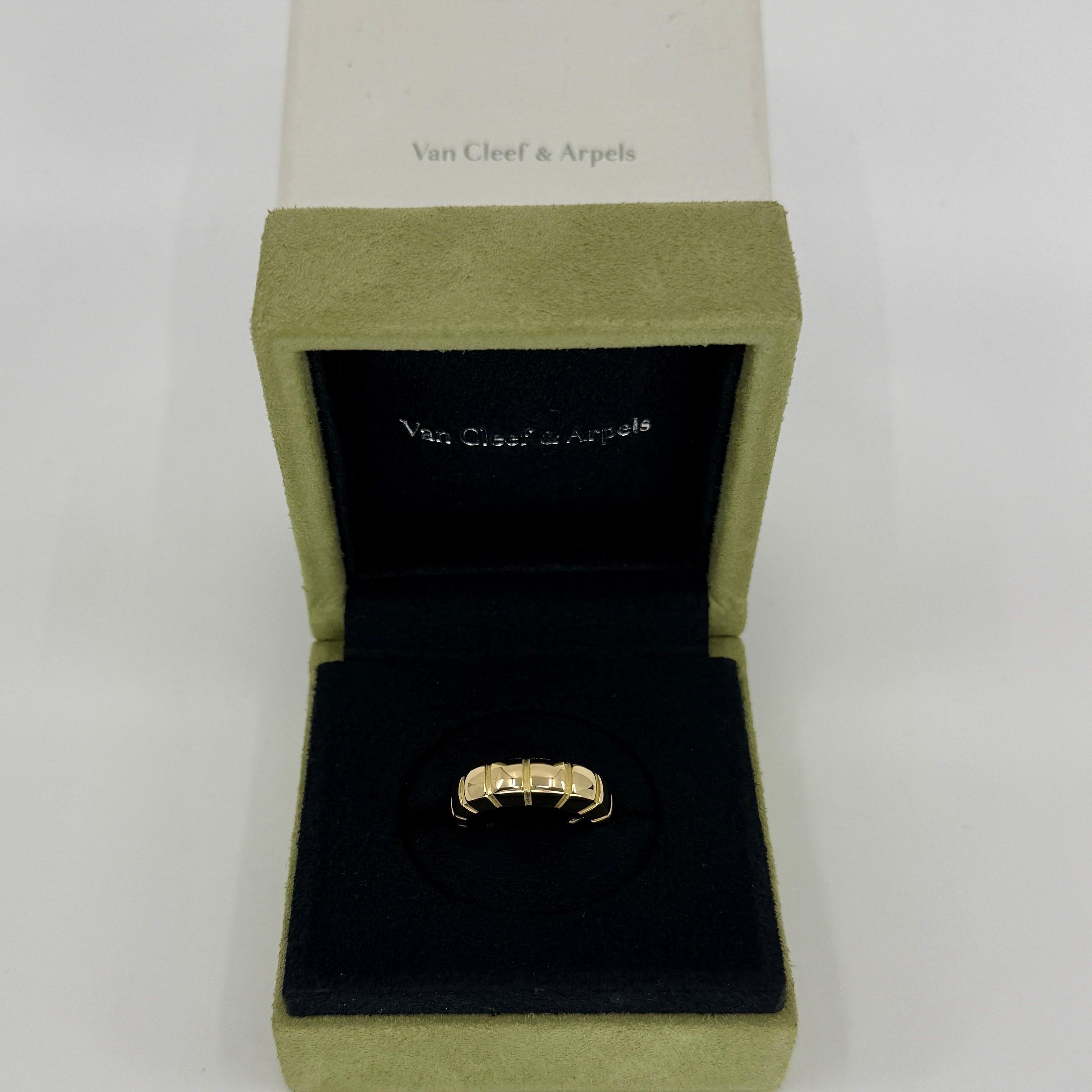 Rare Vintage Van Cleef & Arpels 18k Yellow Gold Fancy Band Ring US6 EU52 For Sale 6
