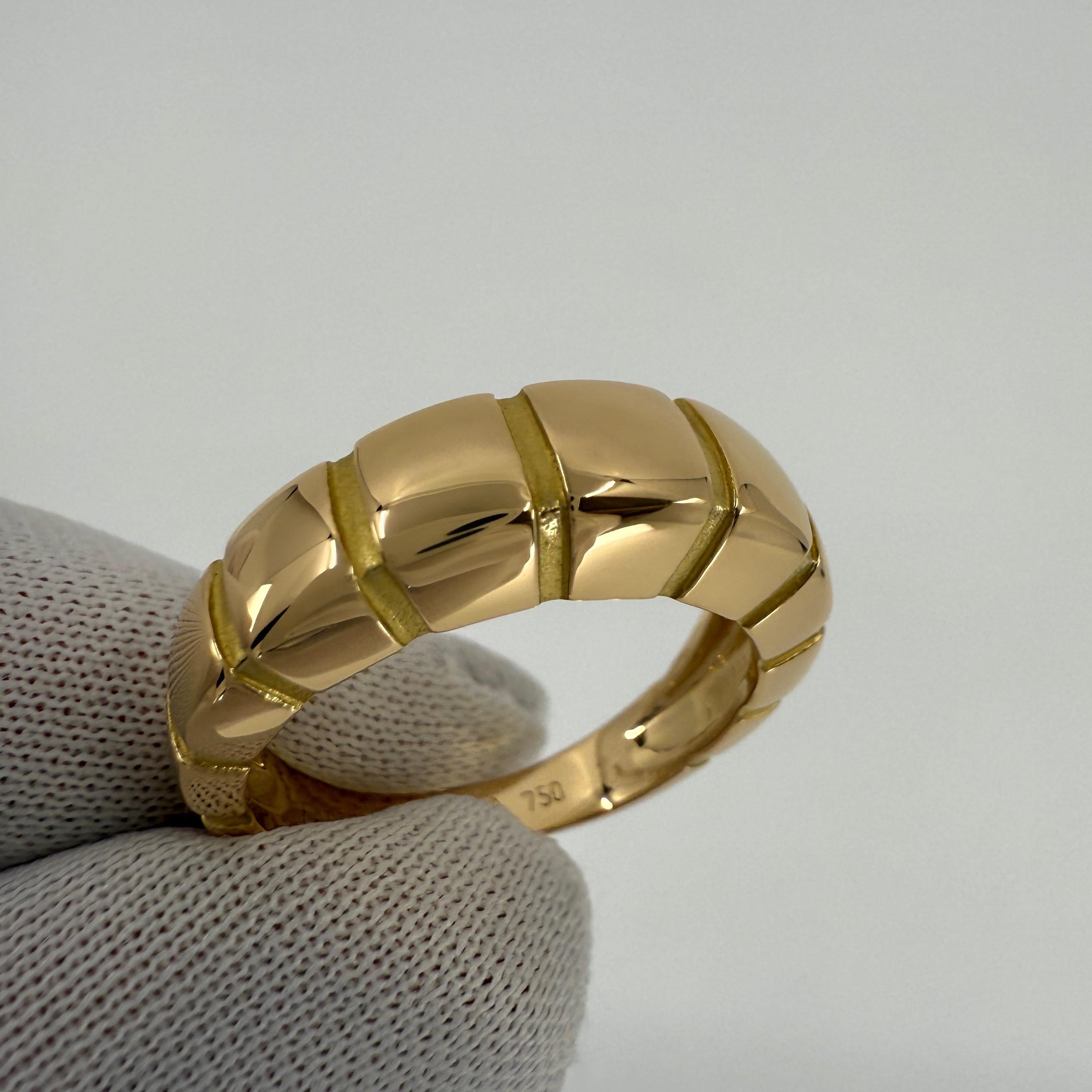 Rare Vintage Van Cleef & Arpels 18k Yellow Gold Fancy Band Ring US6 EU52 For Sale 2