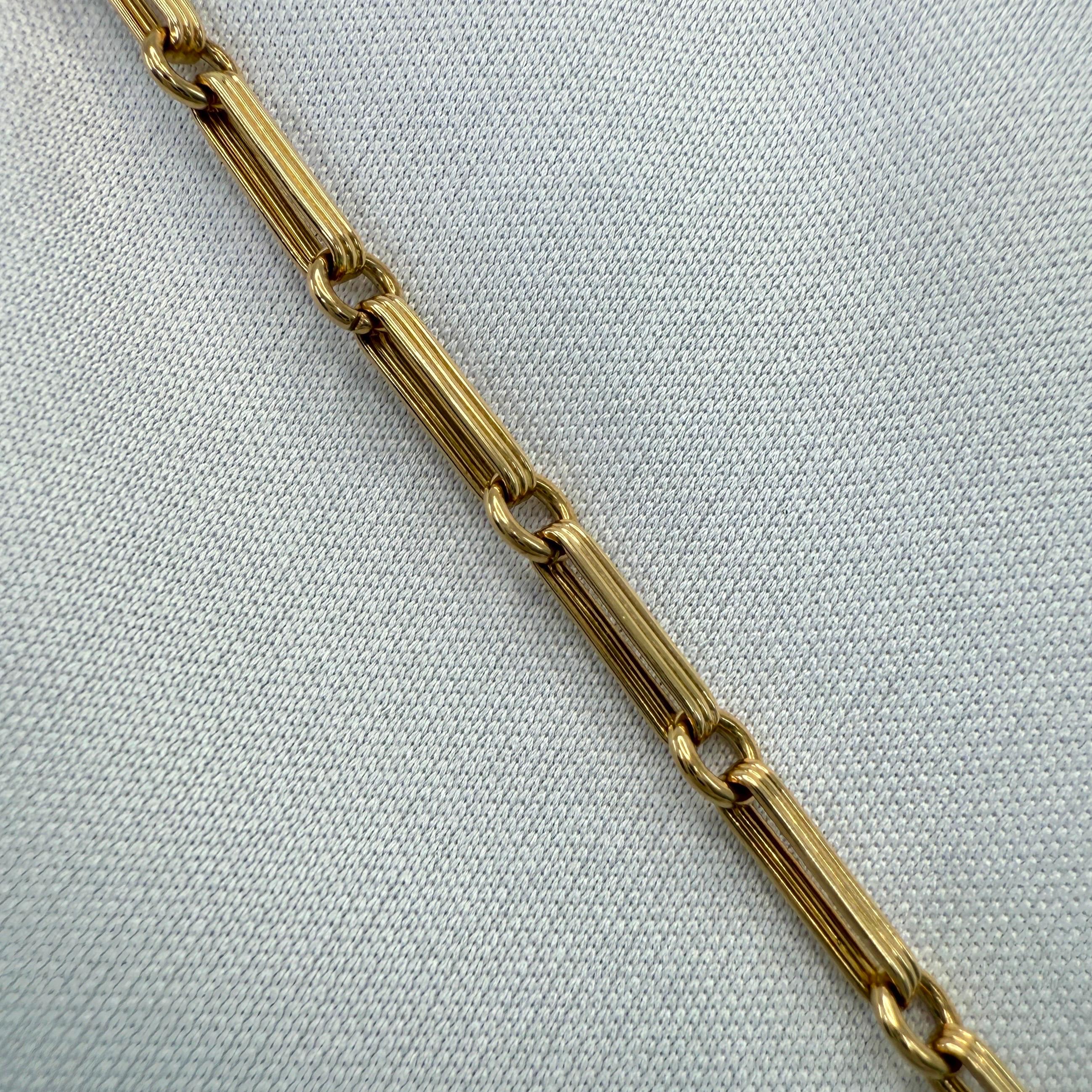 Rare Vintage Van Cleef & Arpels 18k Yellow Gold Paperclip Link Chain Bracelet Excellent état - En vente à Birmingham, GB