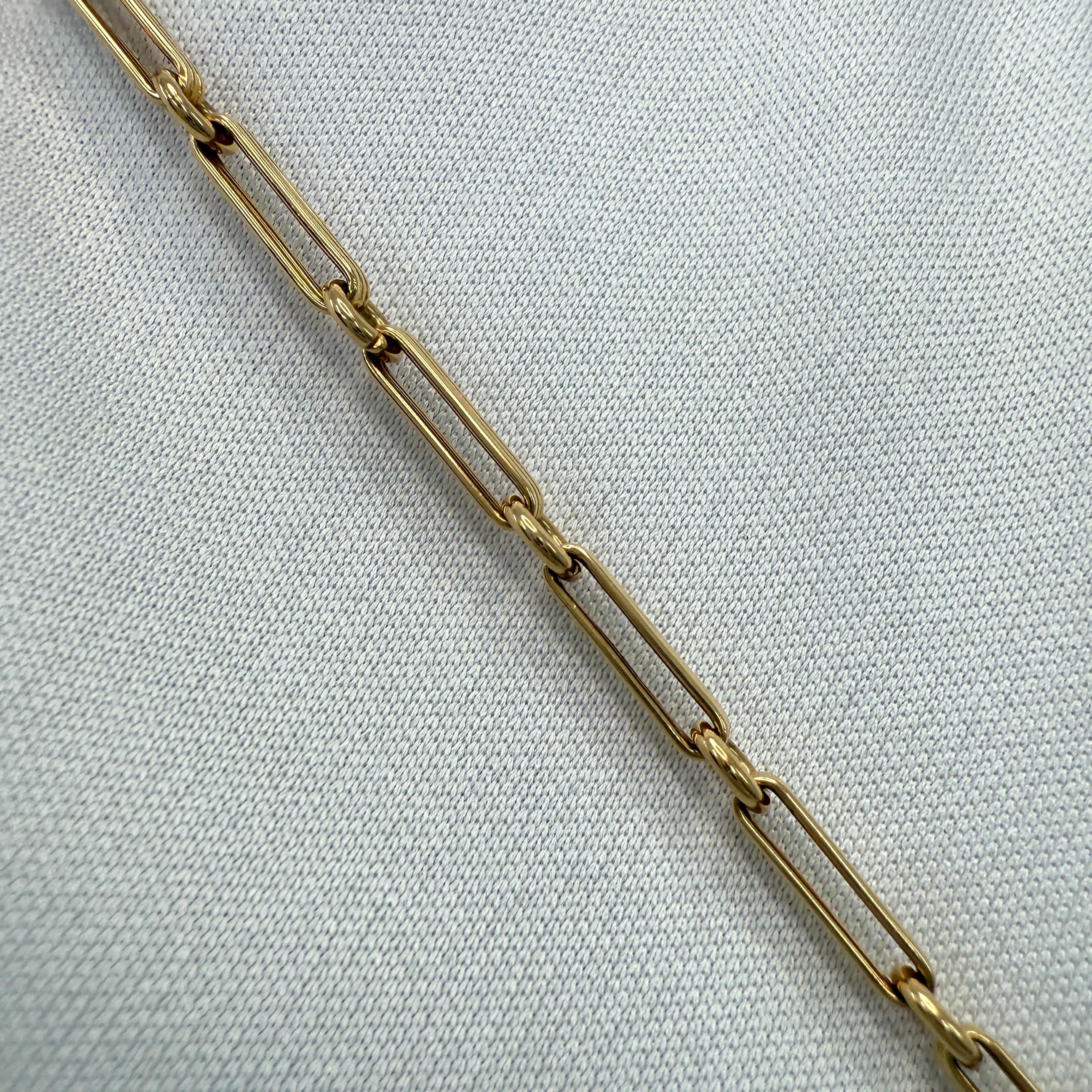 Rare Vintage Van Cleef & Arpels 18k Yellow Gold Paperclip Link Chain Bracelet en vente 3