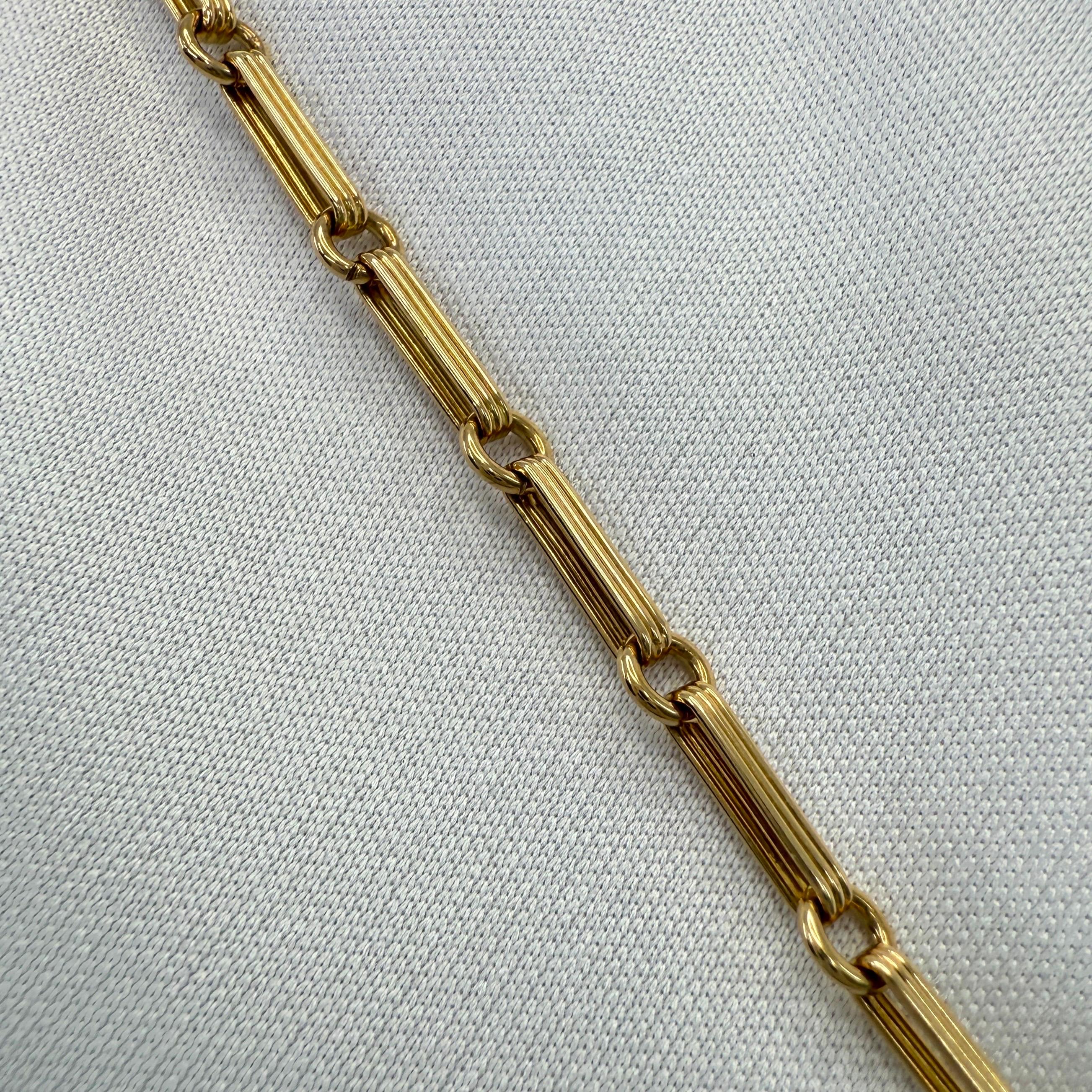 Rare Vintage Van Cleef & Arpels 18k Yellow Gold Paperclip Link Chain Bracelet en vente 5