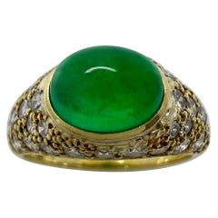 Rare bague vintage Van Cleef & Arpels 2 Carat Emeraude et Diamant Cocktail Dome