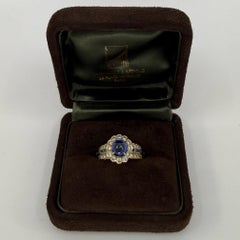 Rare Vintage Van Cleef & Arpels Blue Sapphire & Diamond GIA Certified 18k Ring