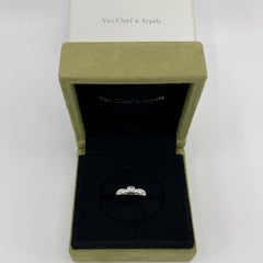 Rare Vintage Van Cleef & Arpels Diamond 18k White Gold Solitaire Band Ring