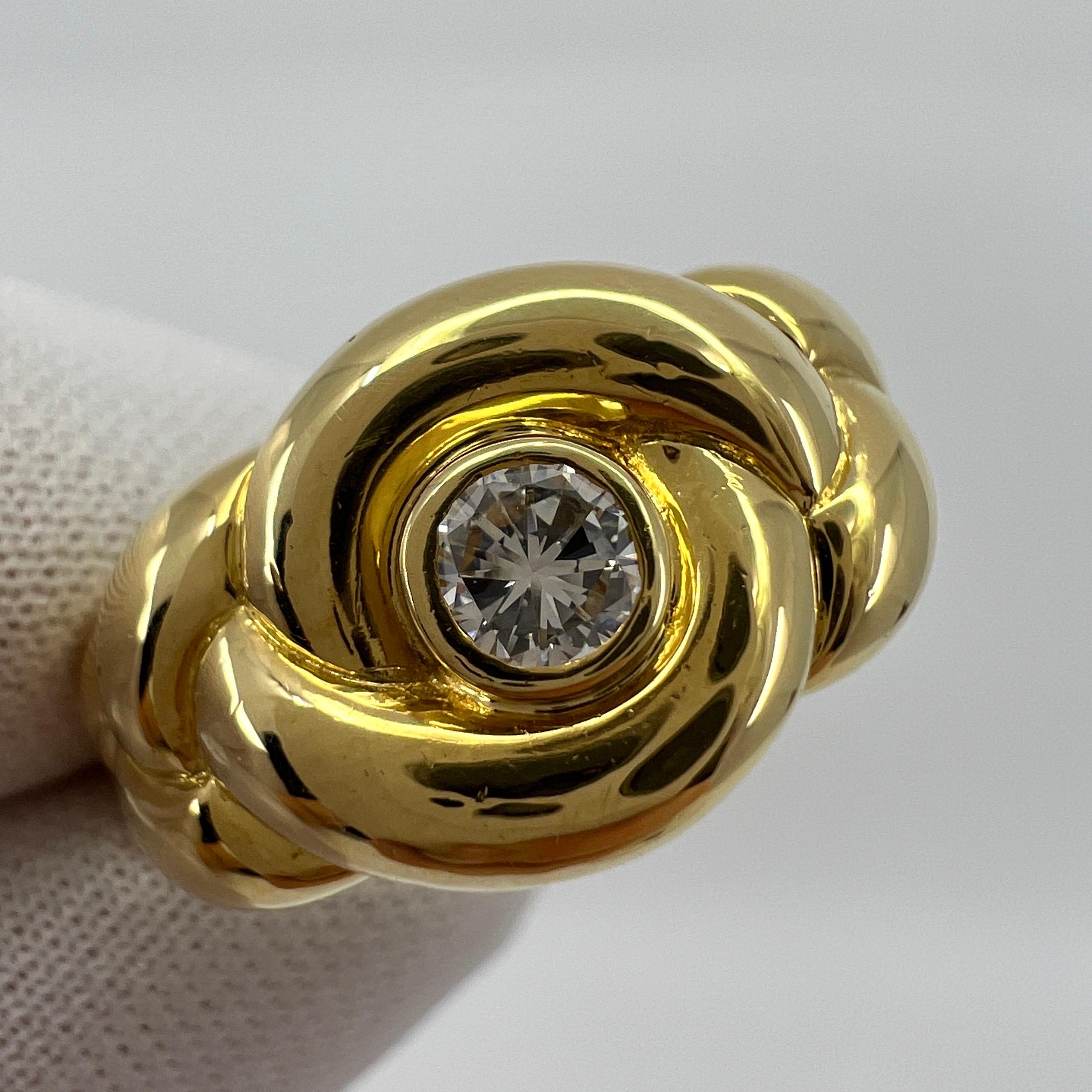 Van Cleef & Arpels, bague vintage rare en forme de corde tressée en or jaune 18 carats avec diamants, avec boîte en vente 7