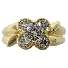Seltener Vintage Van Cleef & Arpels Diamant 18k Gelbgold Blumen-Onbell-Ring mit Diamant