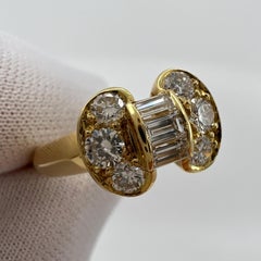 Rare Vintage Van Cleef & Arpels Diamond Celeste Ribbon Bow 18k Yellow Gold Ring