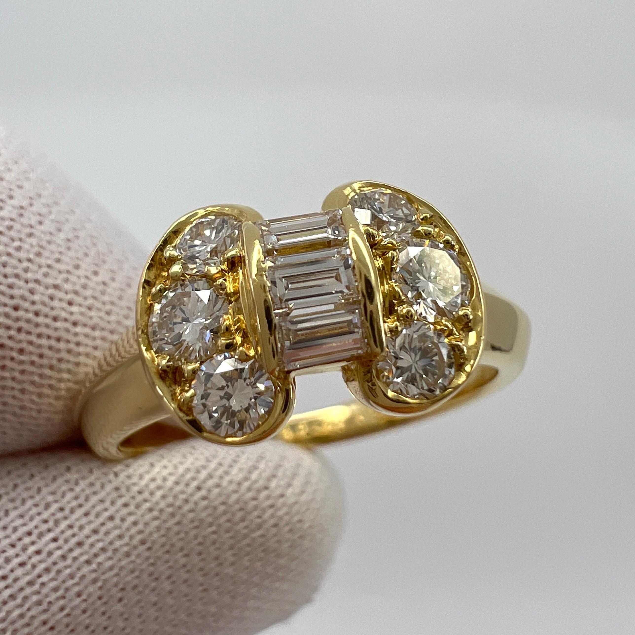 Women's or Men's Rare Vintage Van Cleef & Arpels Diamond Celeste Ribbon Bow 18k Yellow Gold Ring