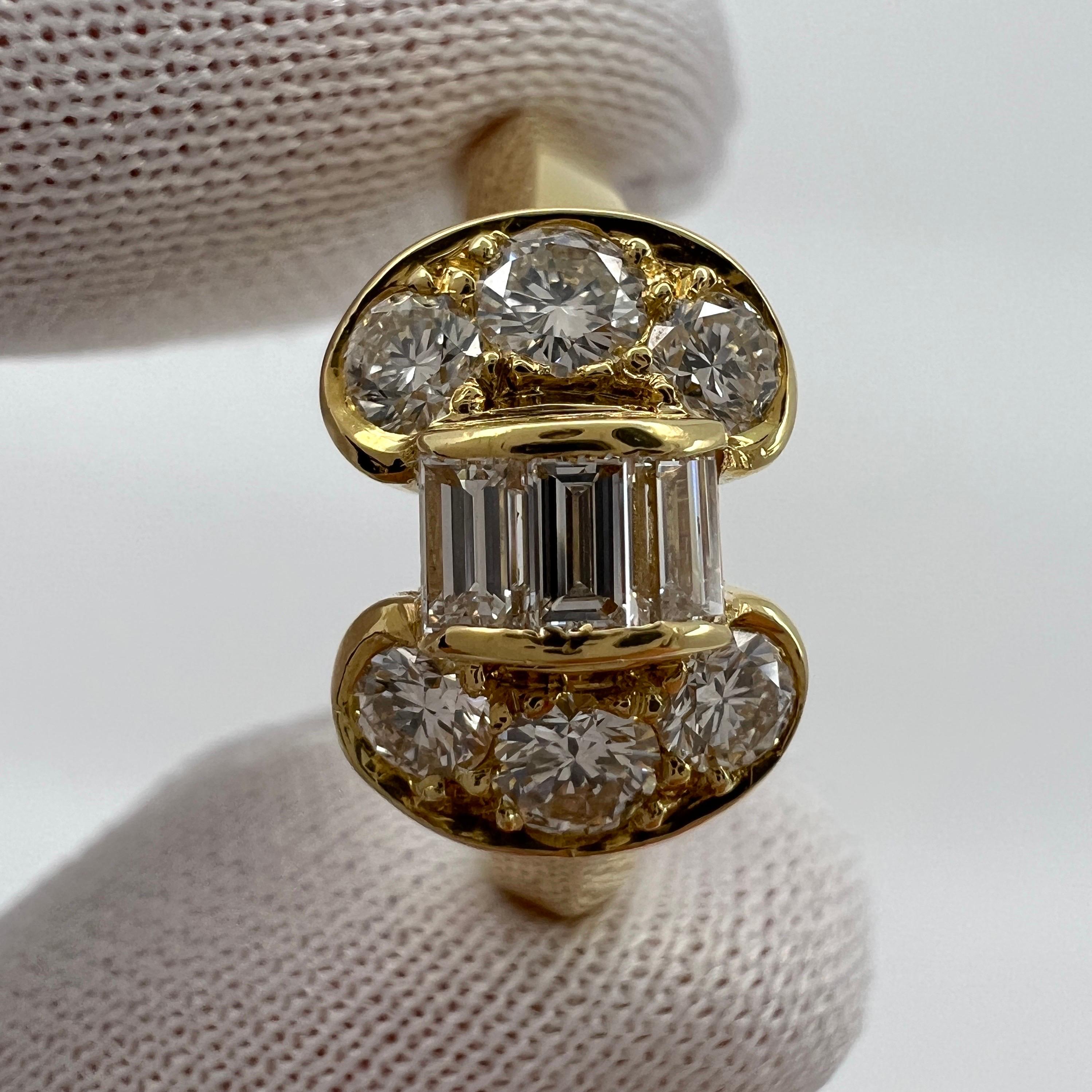 Rare Vintage Van Cleef & Arpels Diamond Celeste Ribbon Bow 18k Yellow Gold Ring 3