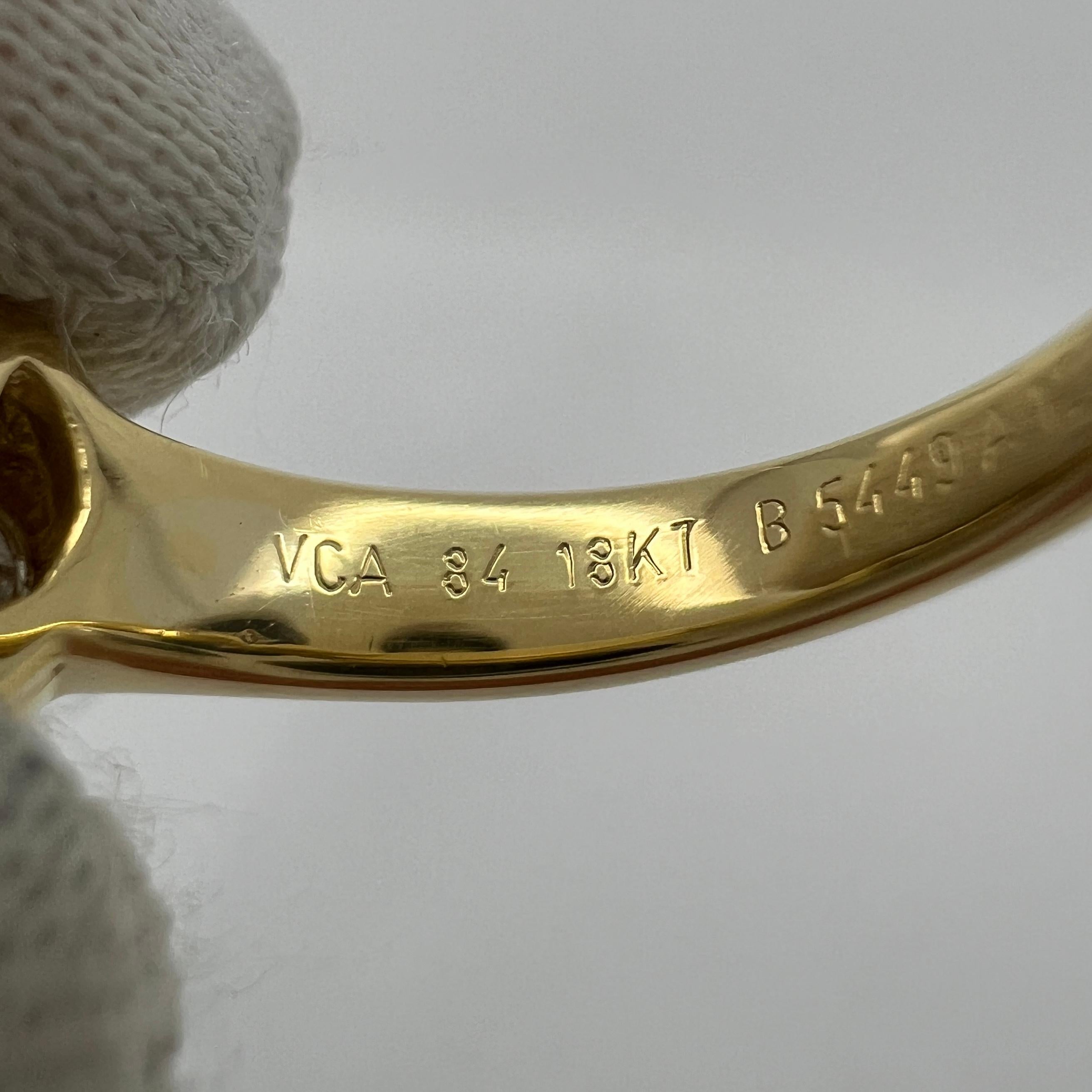 Rare Vintage Van Cleef & Arpels Diamond Celeste Ribbon Bow 18k Yellow Gold Ring 4