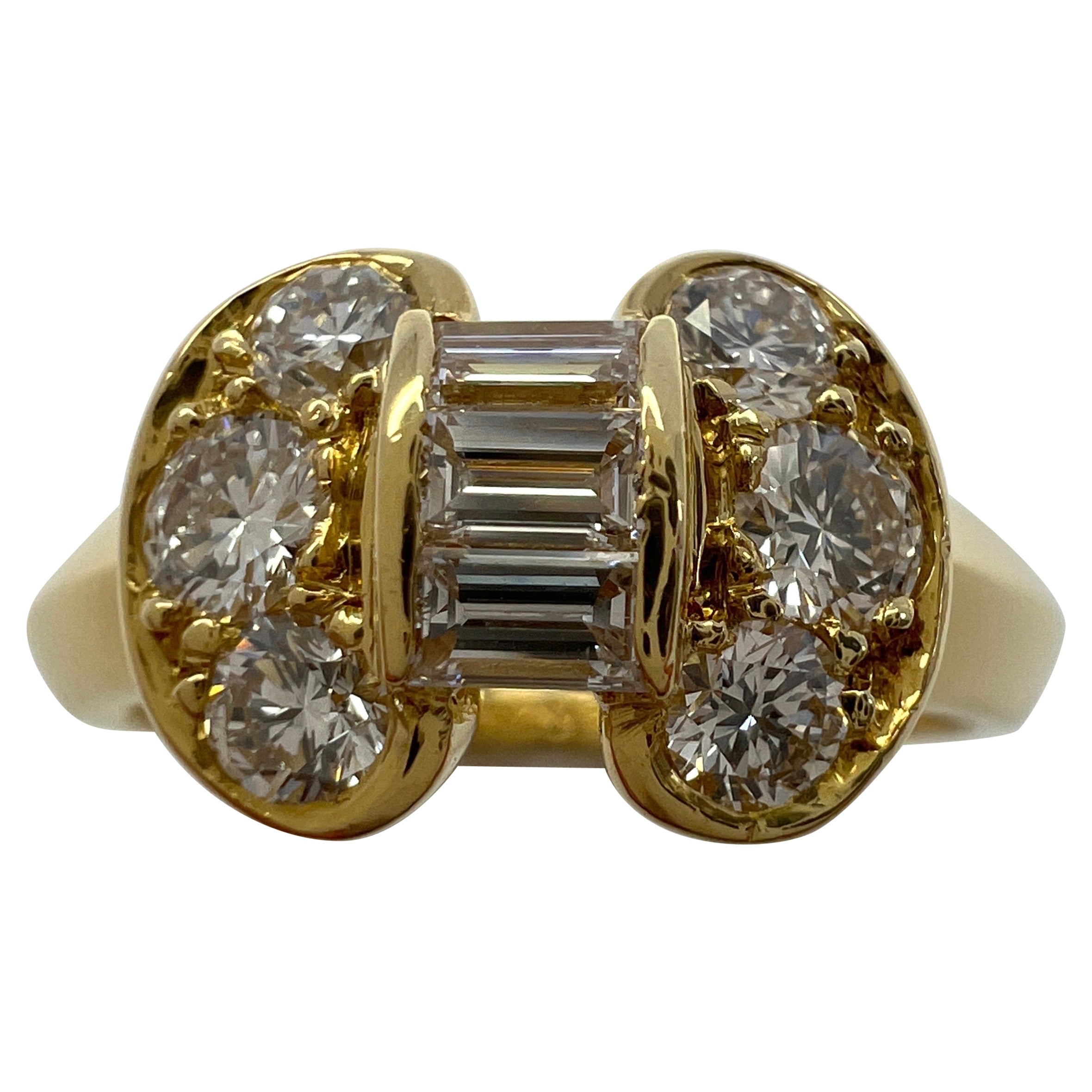 Seltener Vintage Van Cleef & Arpels Diamant Celeste Bandschleife 18k Gelbgold Ring mit Diamantschleife im Angebot