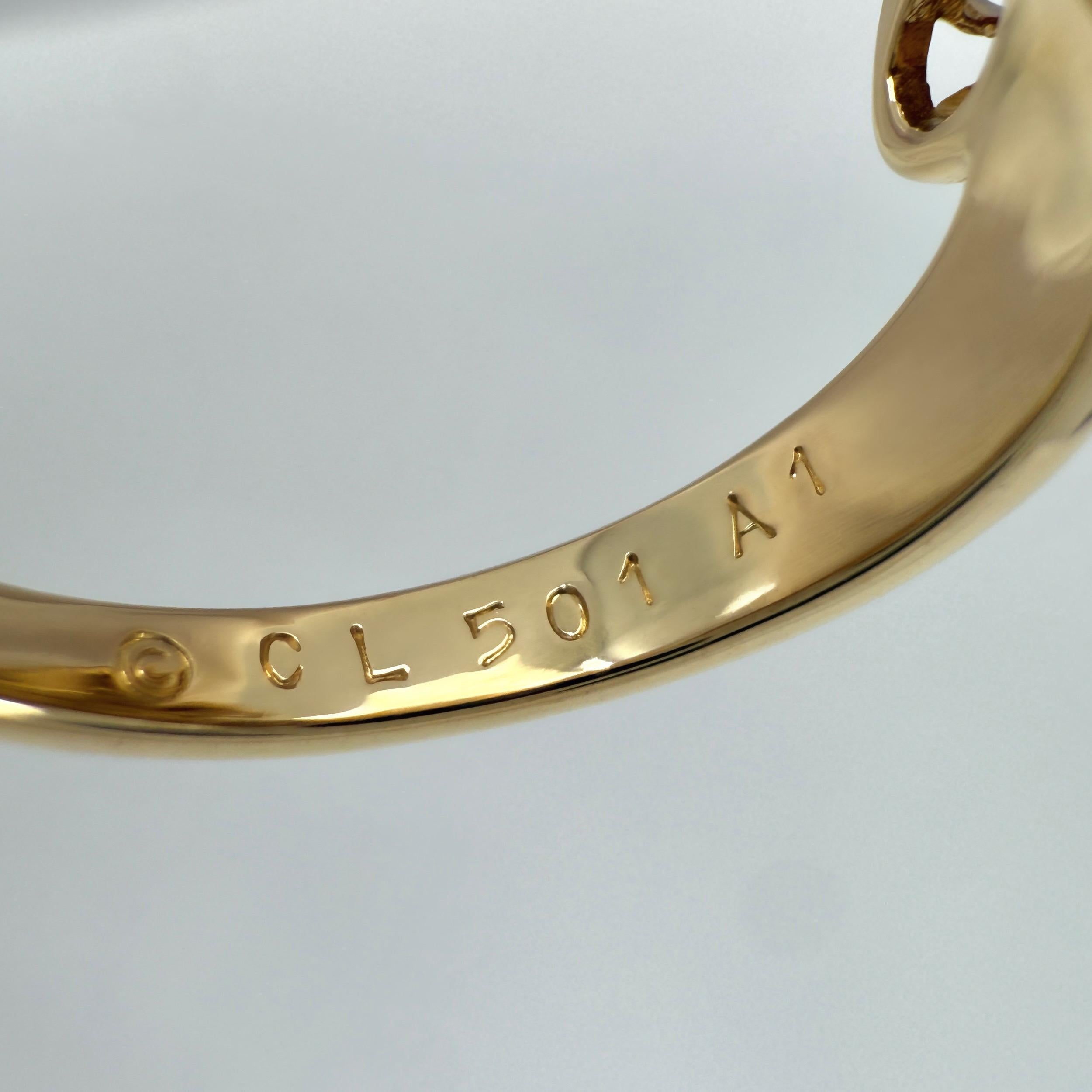 Seltener Vintage By Van Cleef & Arpels Diamond Double Trefle 18k Gold Flower Ring 51 im Angebot 3