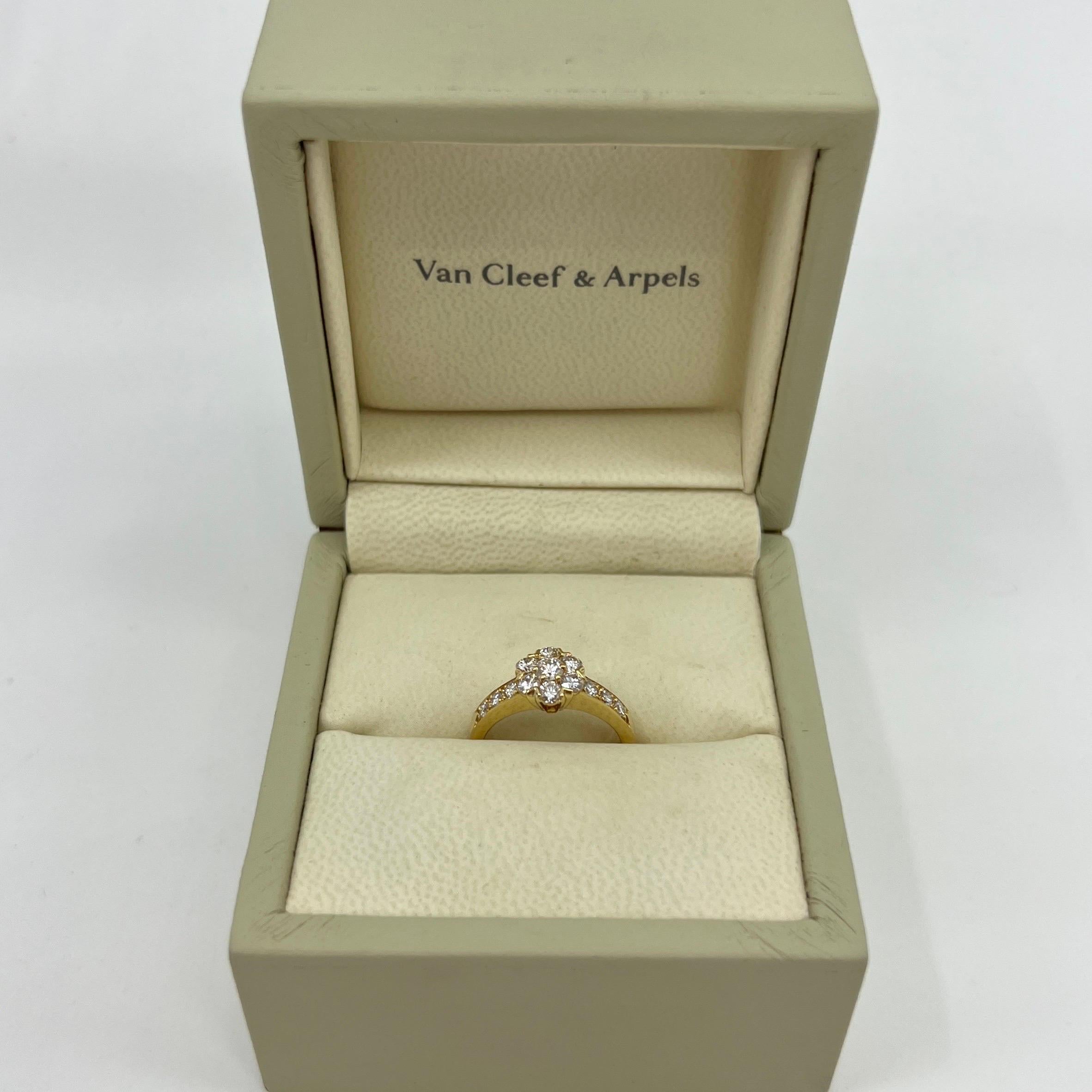 Van Cleef & Arpels, rare bague fleur en or jaune 18 carats avec diamants 6