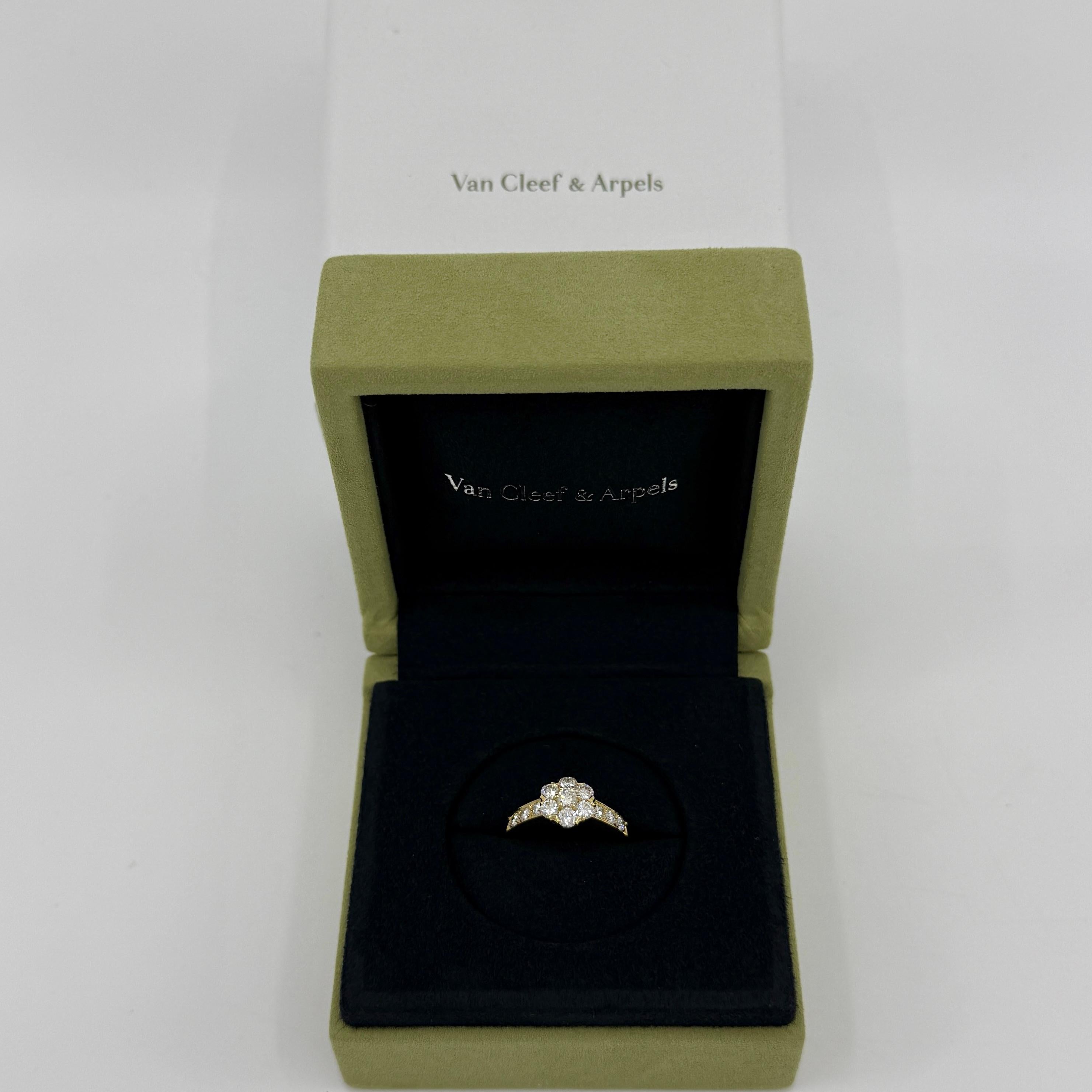Raro anello vintage Van Cleef & Arpels con diamante Fleurette in oro giallo 18 ct. in vendita 8