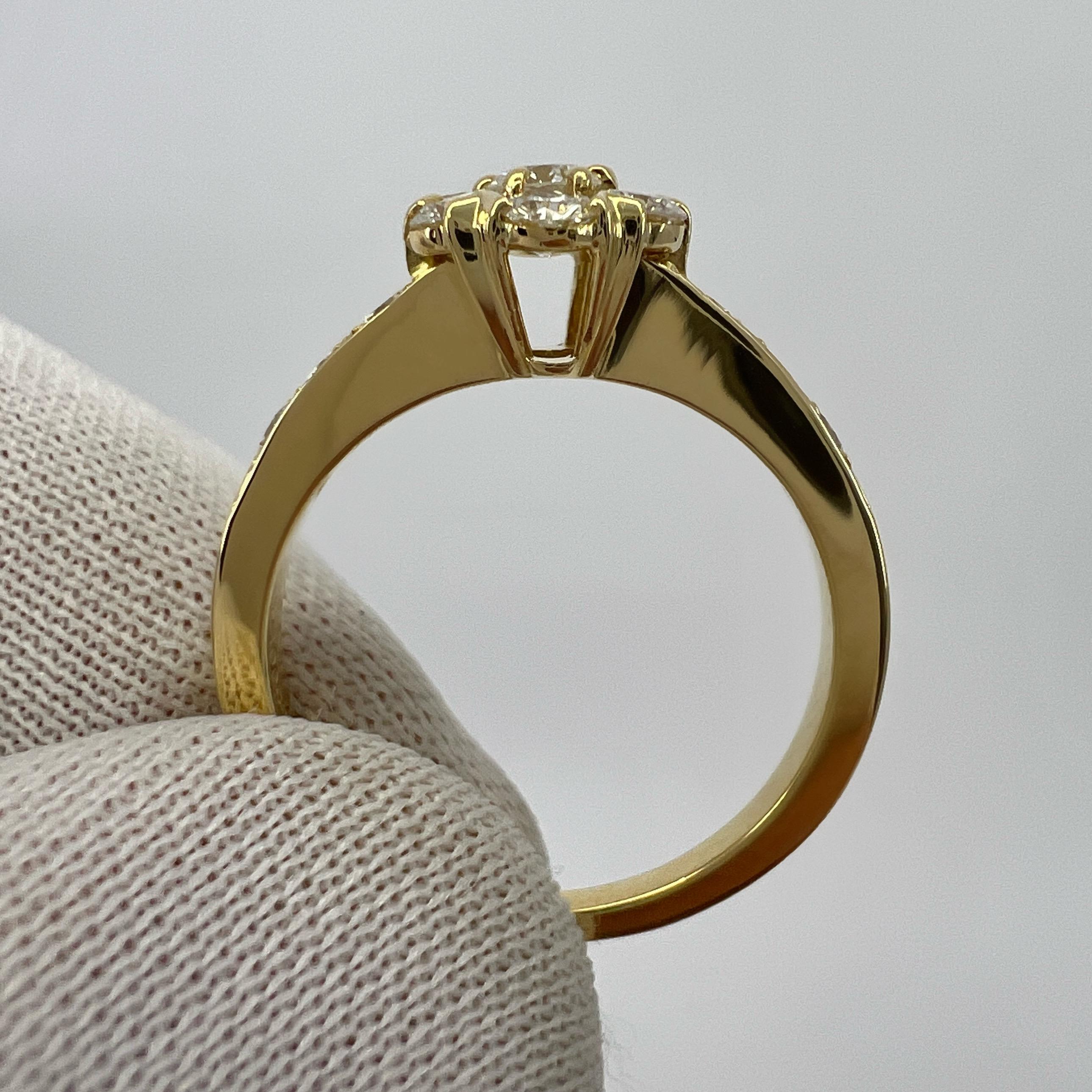  Van Cleef & Arpels, rare bague fleur en or jaune 18 carats avec diamants Unisexe 