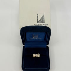 Rare Vintage Van Cleef & Arpels Diamond Ribbon Bow 18k Yellow Gold Cocktail Ring