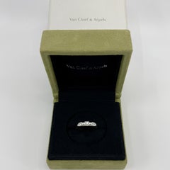 Rare Vintage Van Cleef & Arpels Diamond Three Stone 18k White Gold Ring