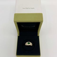 Rare Vintage Van Cleef & Arpels Emerald & Diamond 18k Yellow Gold Cluster Ring