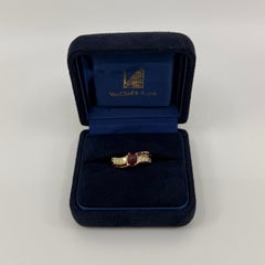 Rare Vintage Van Cleef & Arpels Oval Cut Ruby And Diamond 18k Yellow Gold Ring
